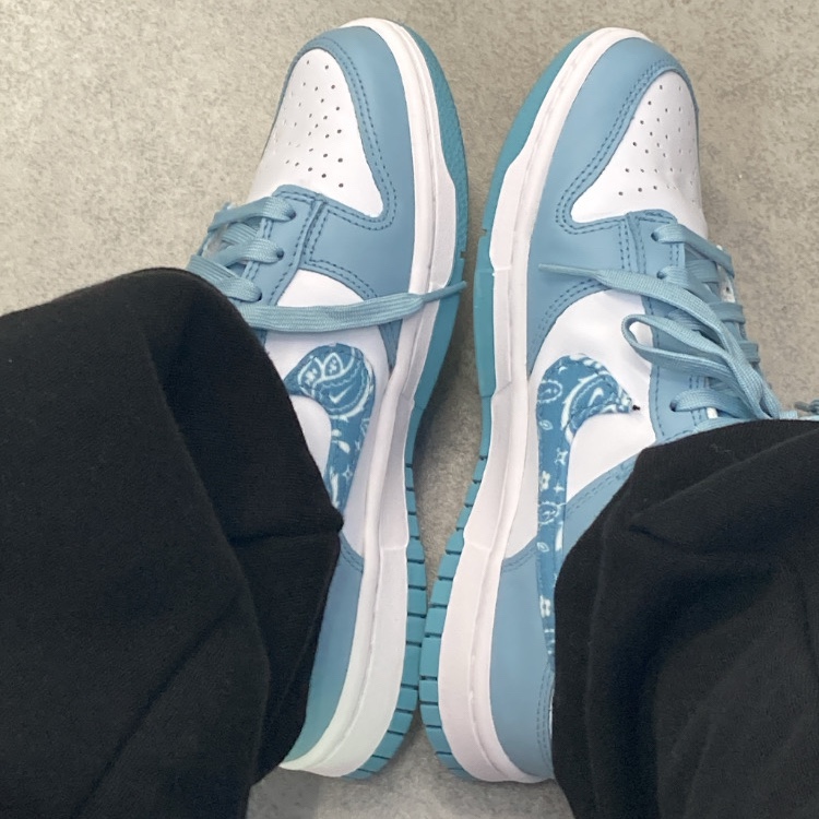 (W) Nike Dunk Low Essential Blue Paisley 착용 스타일