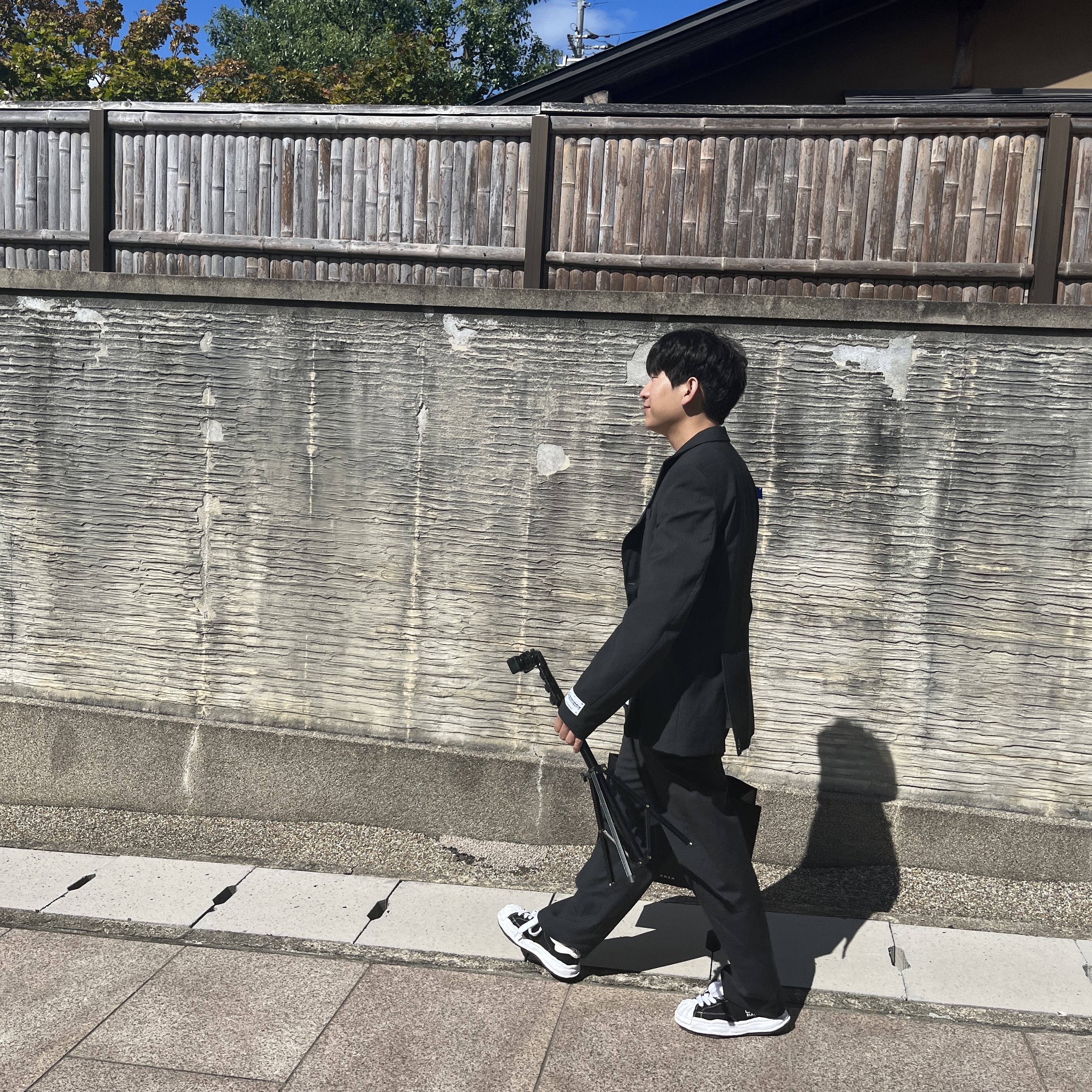 Zara x Ader Error Tapered Trousers Grey, Zara x Ader Error Wool Blend Oversize Blazer Grey 착용 스타일 - 1