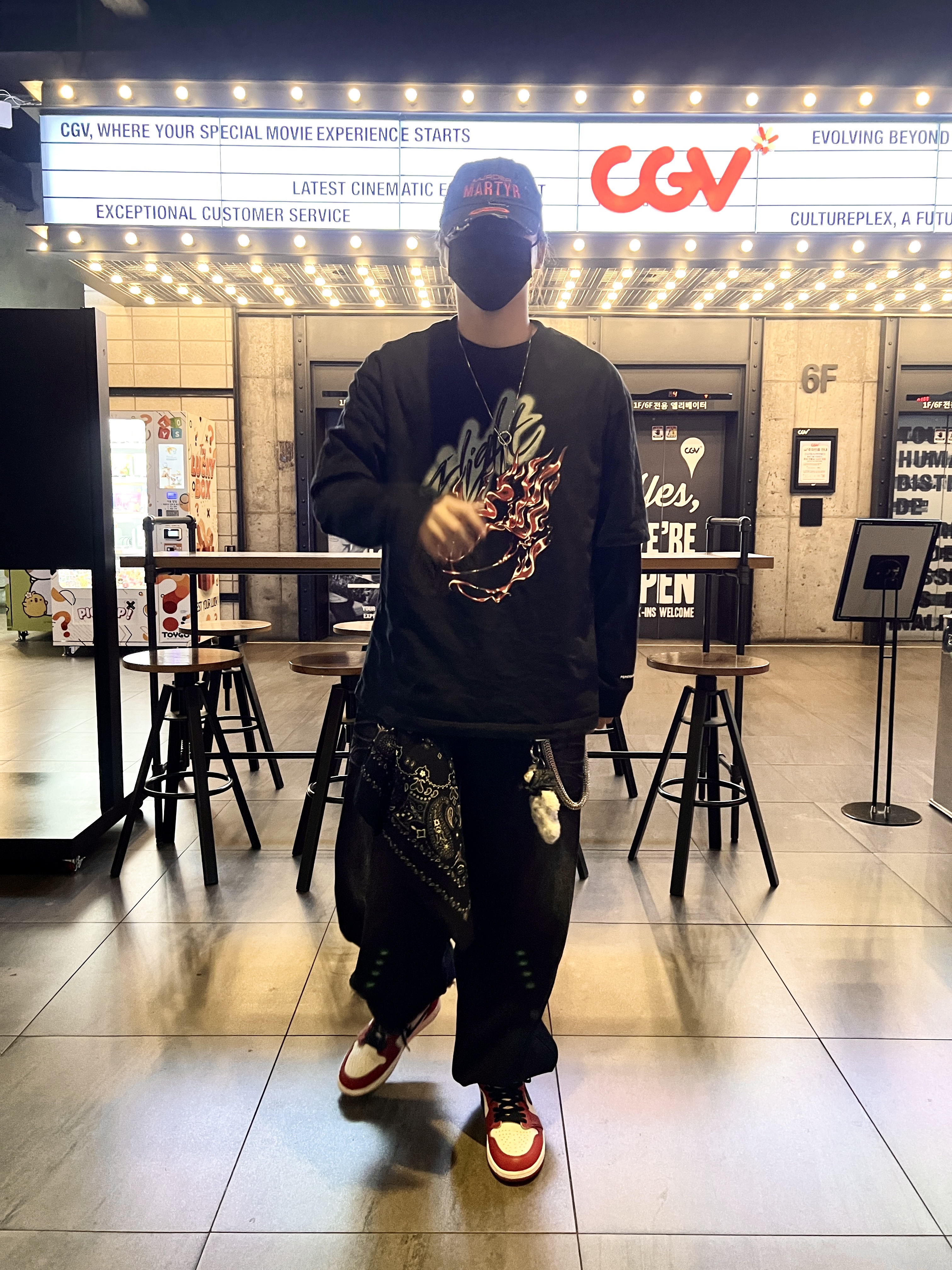 Jordan x Travis Scott T-Shirt Black - US/EU, Nike x Peaceminusone LS T-Shirt Black (DR0098-010) 착용 스타일 - 2
