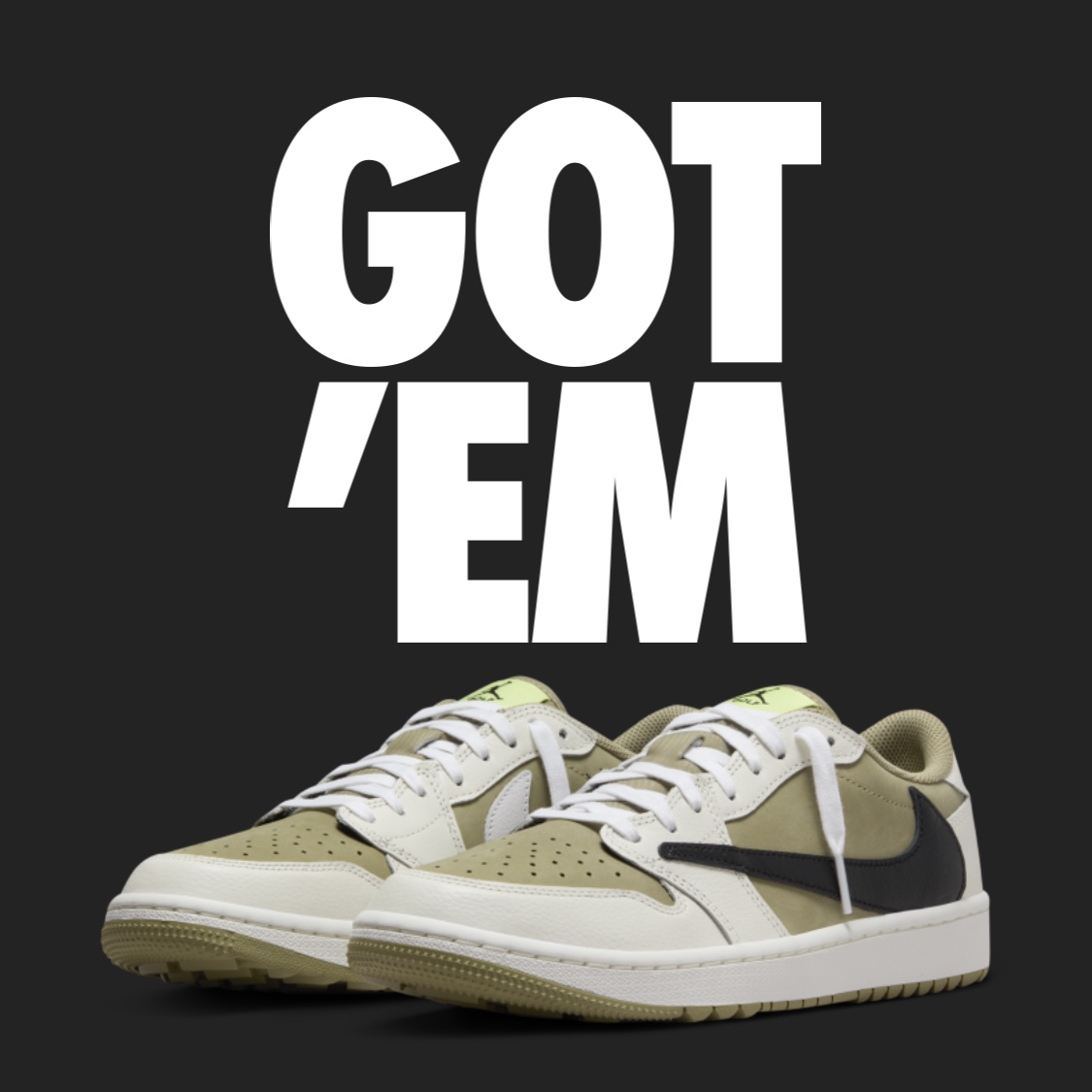 Jordan 1 x Travis Scott Retro Low Golf NRG Neutral Olive 착용 스타일