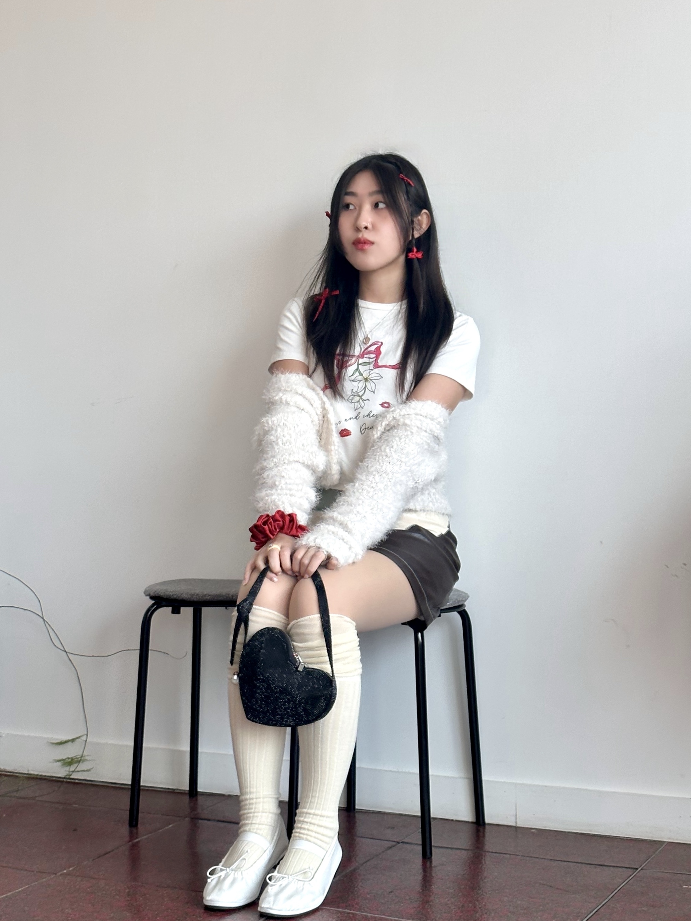 (W) Rockfishweatherwear Quilted Scrunch Flat White 착용 스타일 - 1