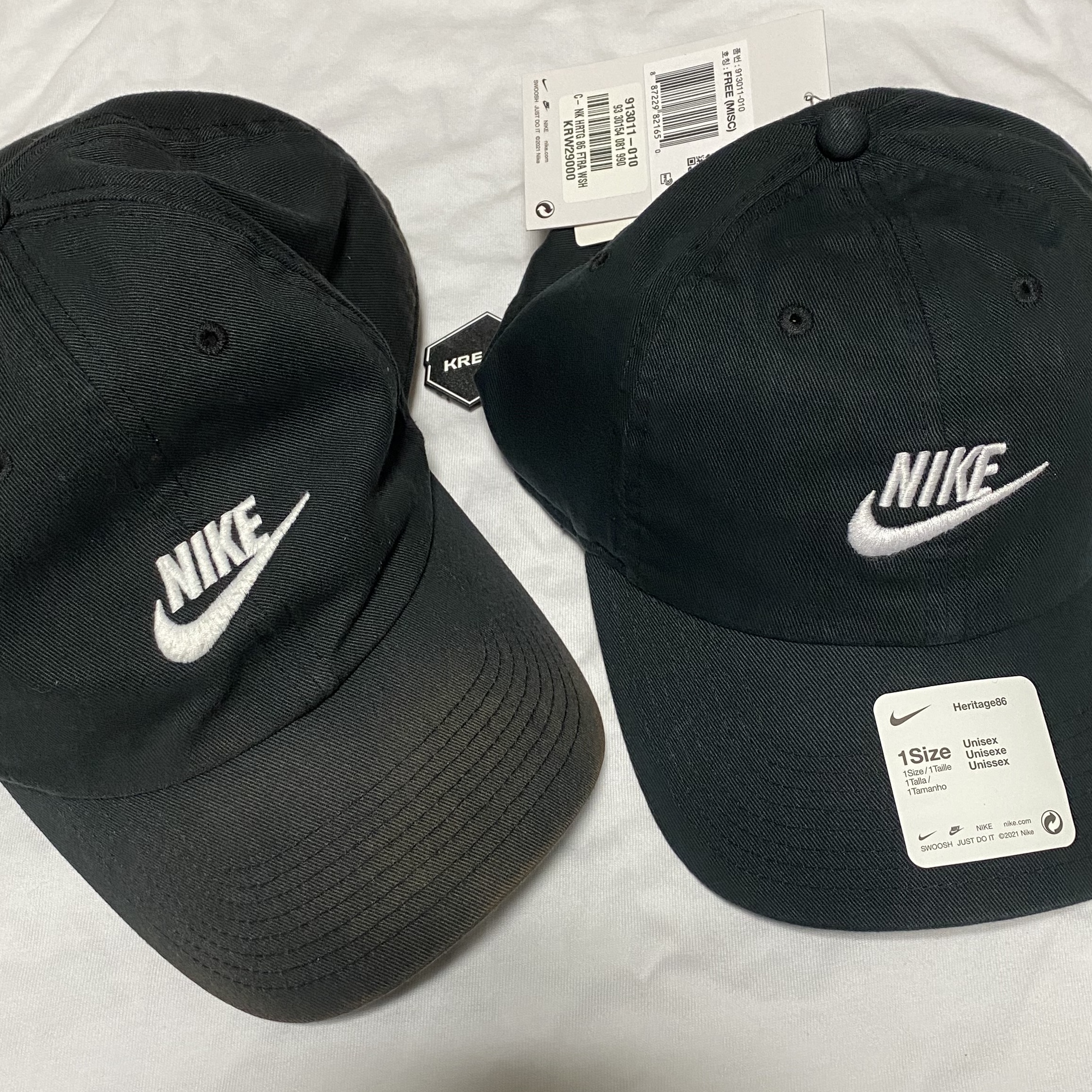 Nike Heritage 86 Futura Washed Cap Black White 착용 스타일