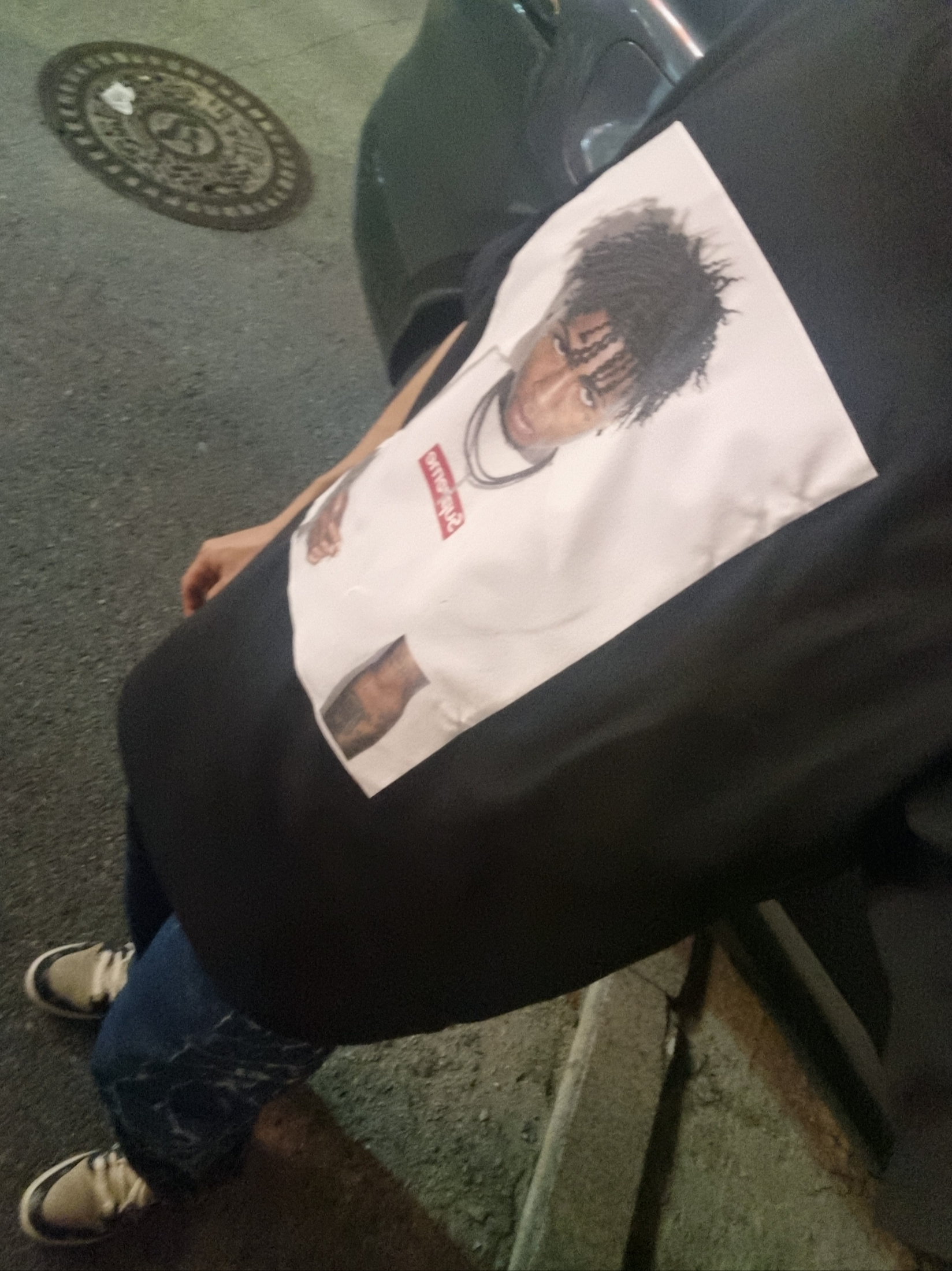 Supreme NBA Youngboy T-Shirt Black - 23FW, Supreme Shibori Loose Fit Jean Rigid Indigo - 23SS 착용 스타일