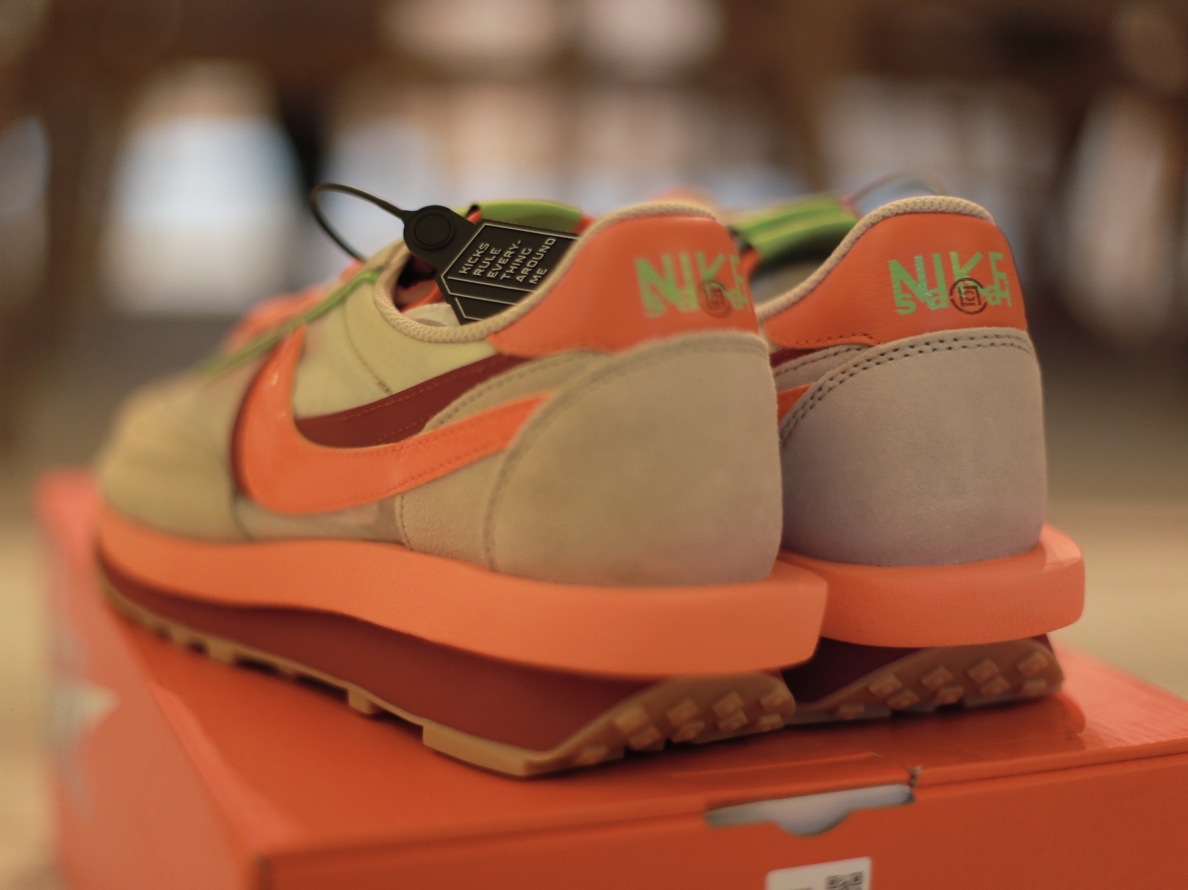 Nike x Sacai x Clot LDWaffle Orange Blaze 착용 스타일 - 3