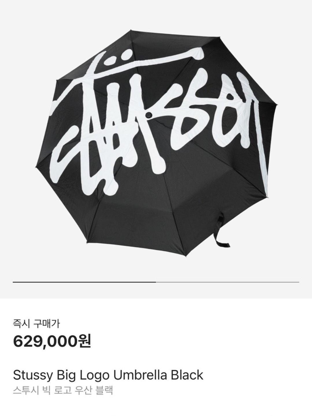 Stussy Big Logo Umbrella Black 착용 스타일 - 5