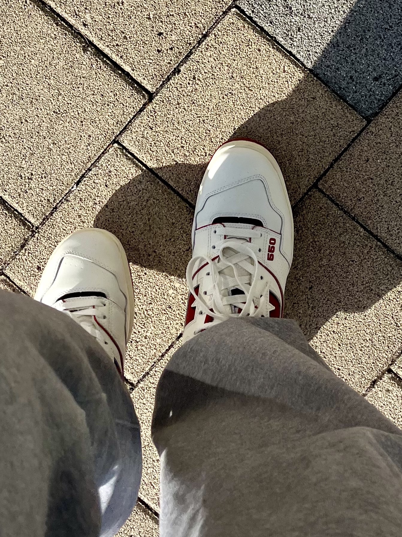 New Balance x Aime Leon Dore 550 Red 착용 스타일
