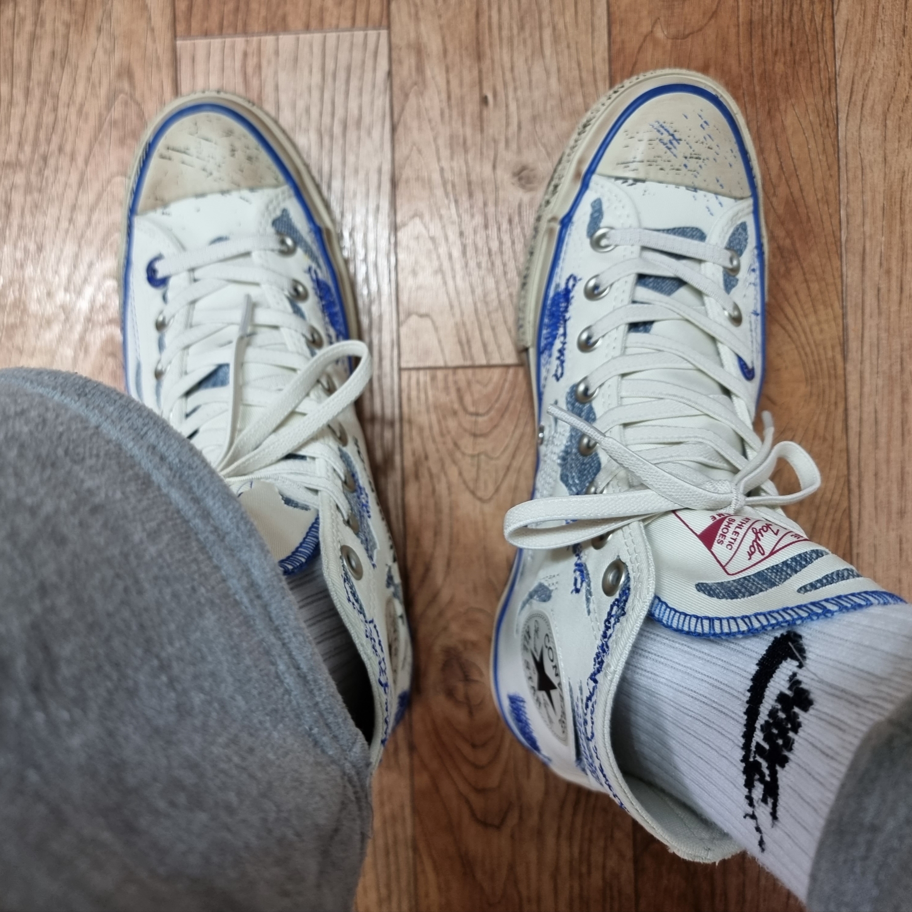 Converse x Ader Error Chuck 70 High White 착용 스타일