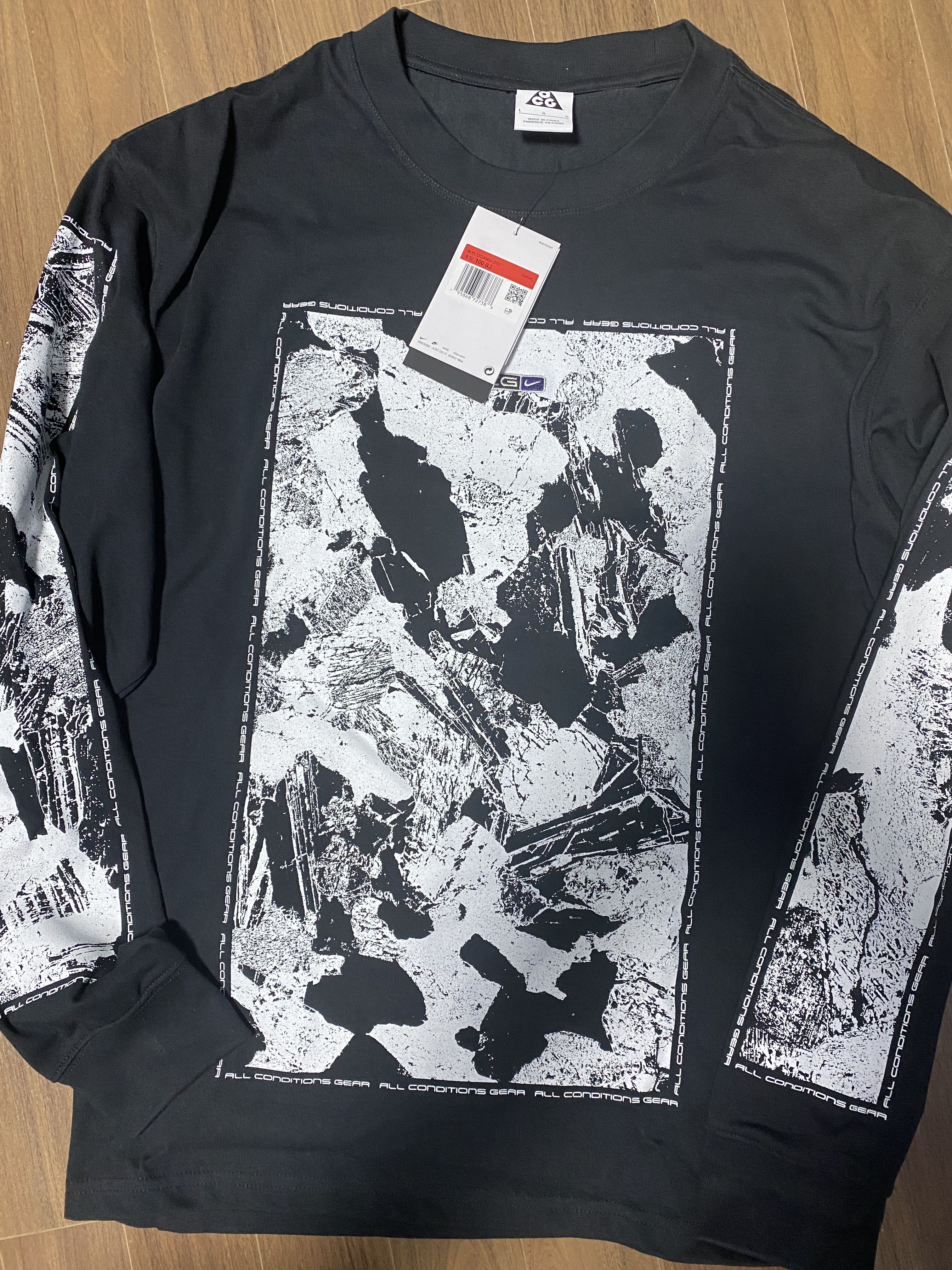 Nike NRG ACG Rock Long Sleeve T-Shirt Black - Asia 착용 스타일
