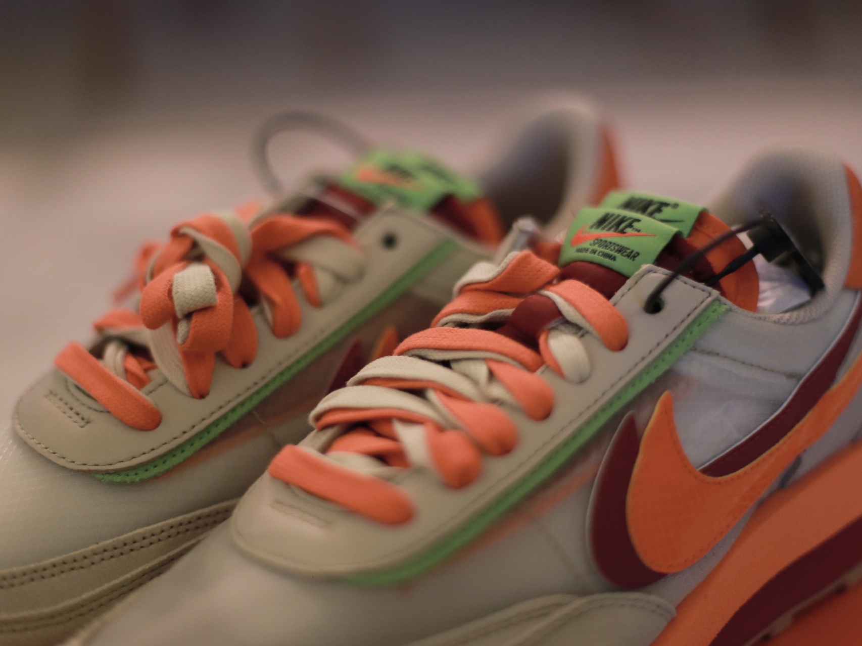Nike x Sacai x Clot LDWaffle Orange Blaze 착용 스타일 - 4
