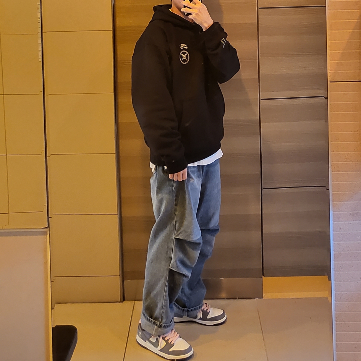 Nike x Yuto Horigome SB Dunk Low Wolf Grey, Nike x Yuto Horigome SB Fleece Skateboarding Pullover Hoodie Black - Asia 착용 스타일