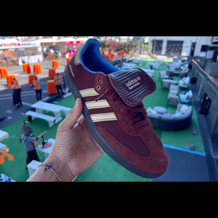 Adidas x Wales Bonner Nylon Samba Fox Brown Sandy Beige 착용 스타일 - 2