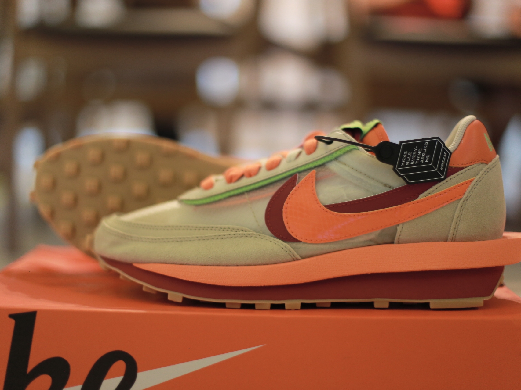 Nike x Sacai x Clot LDWaffle Orange Blaze 착용 스타일 - 5
