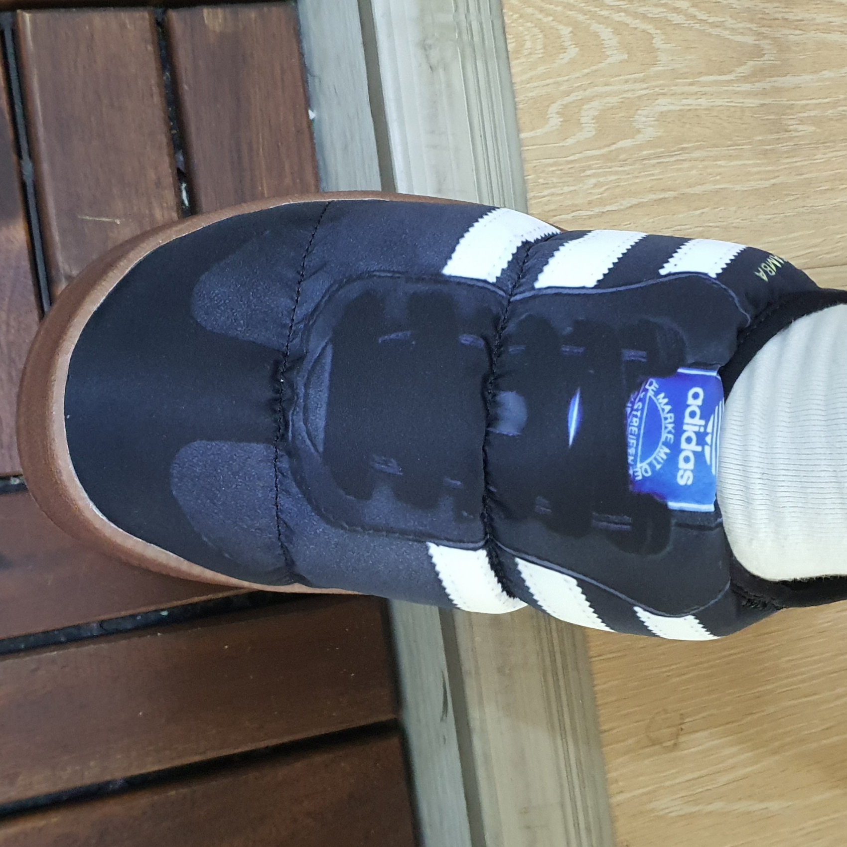 Adidas Puffylette Samba Core Black 착용 스타일