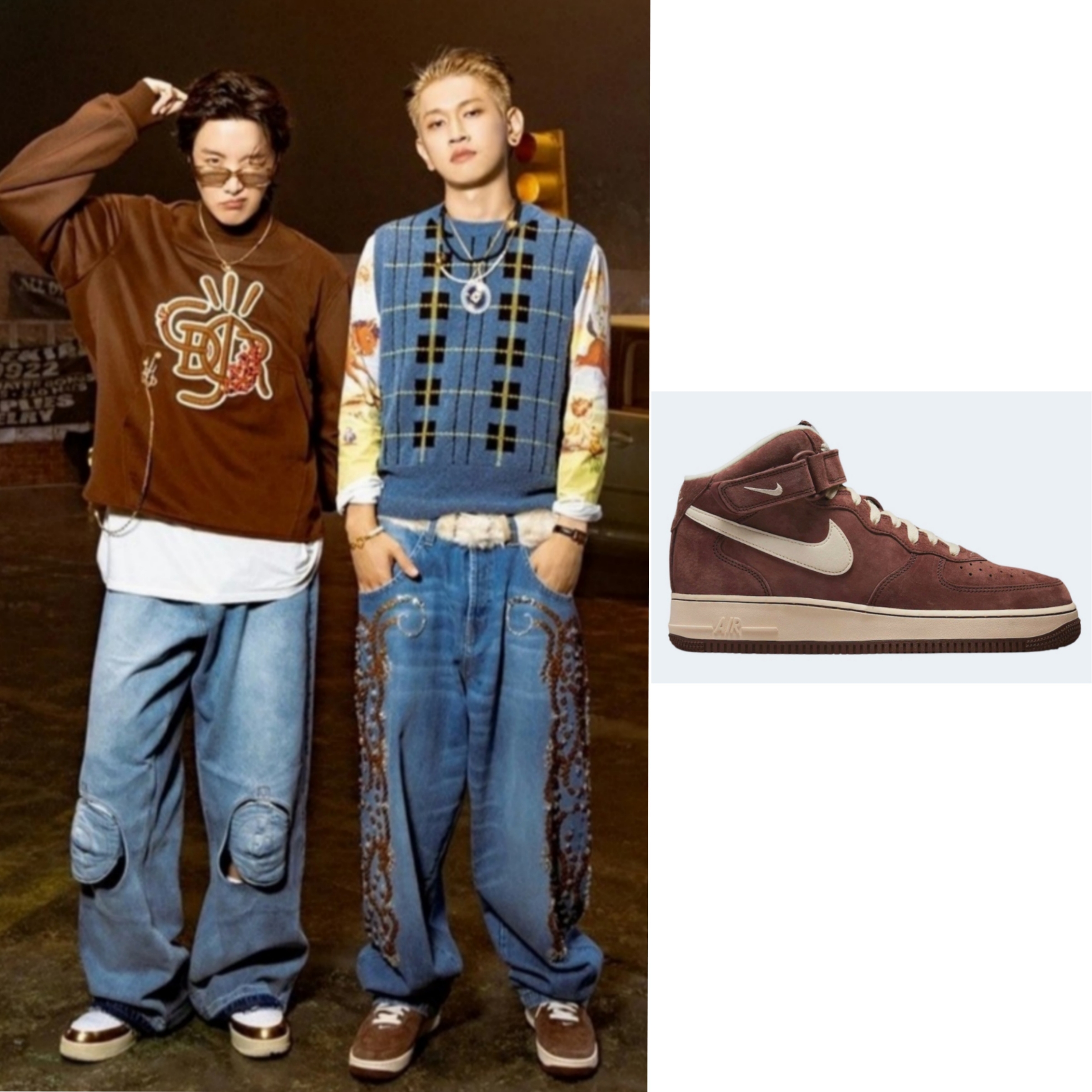Nike Air Force 1 Mid '07 QS Chocolate 착용 스타일