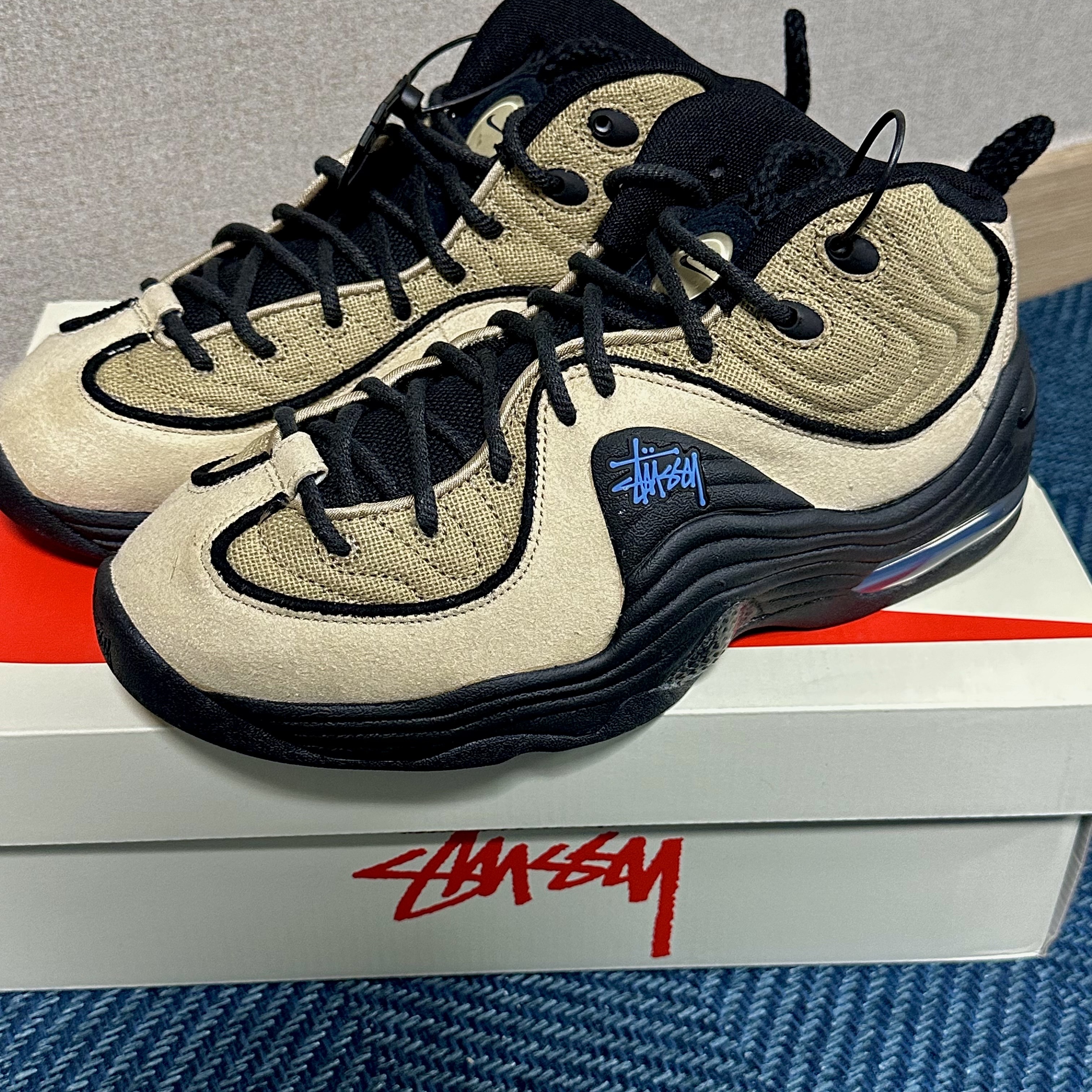 Nike x Stussy Air Penny II Rattan and Limestone 착용 스타일