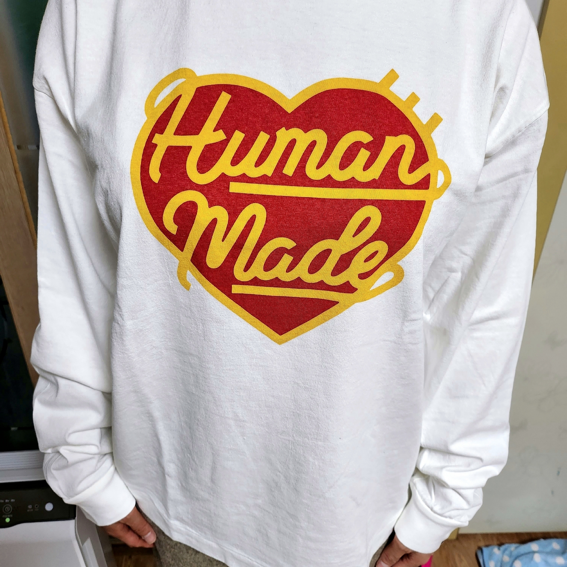Human Made Graphic L/S T-Shirt #4 White 착용 스타일 - 1