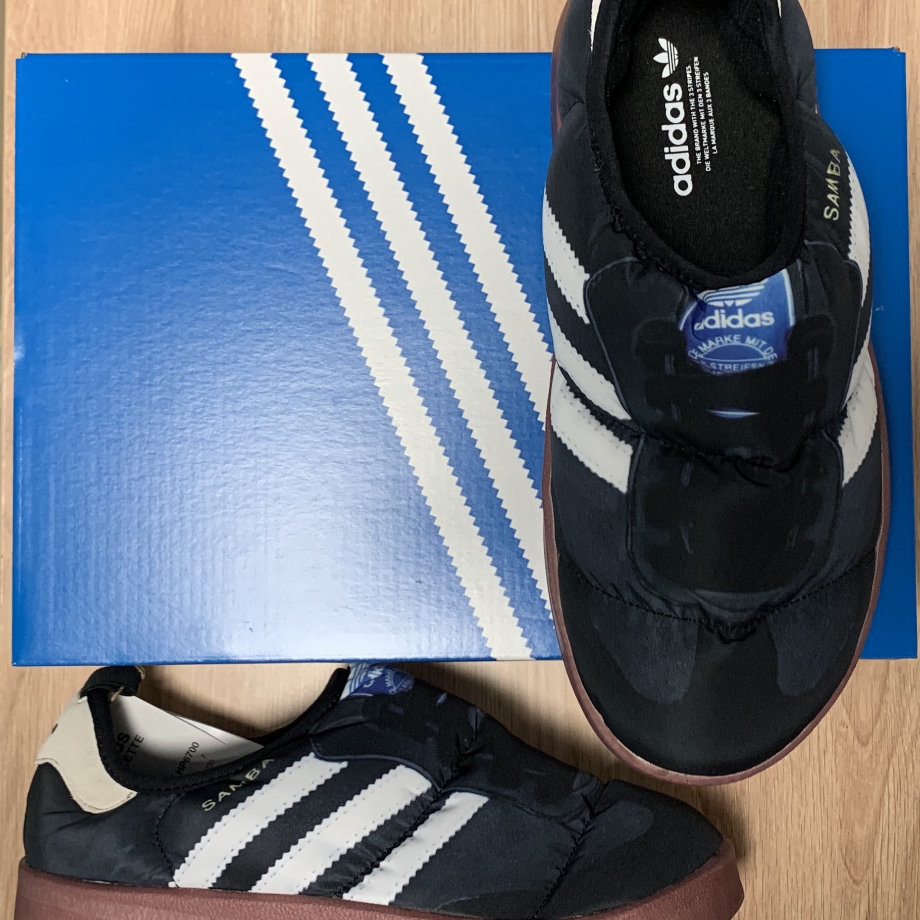Adidas Puffylette Samba Core Black 착용 스타일