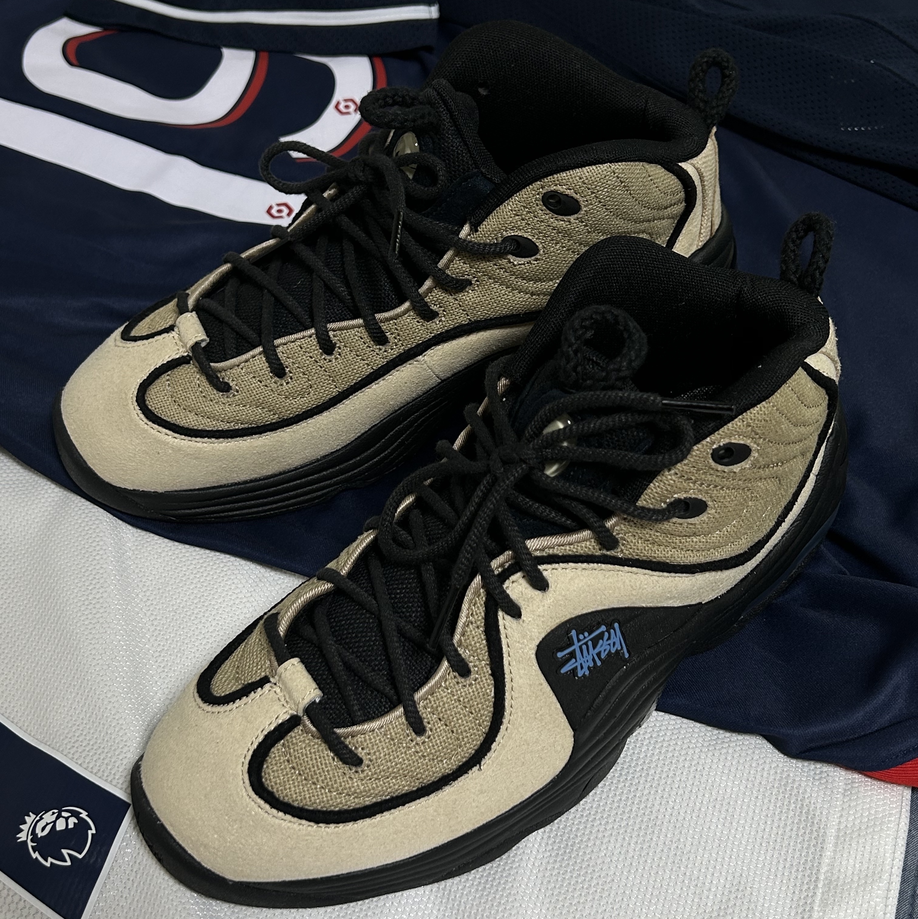 Nike x Stussy Air Penny II Rattan and Limestone 착용 스타일