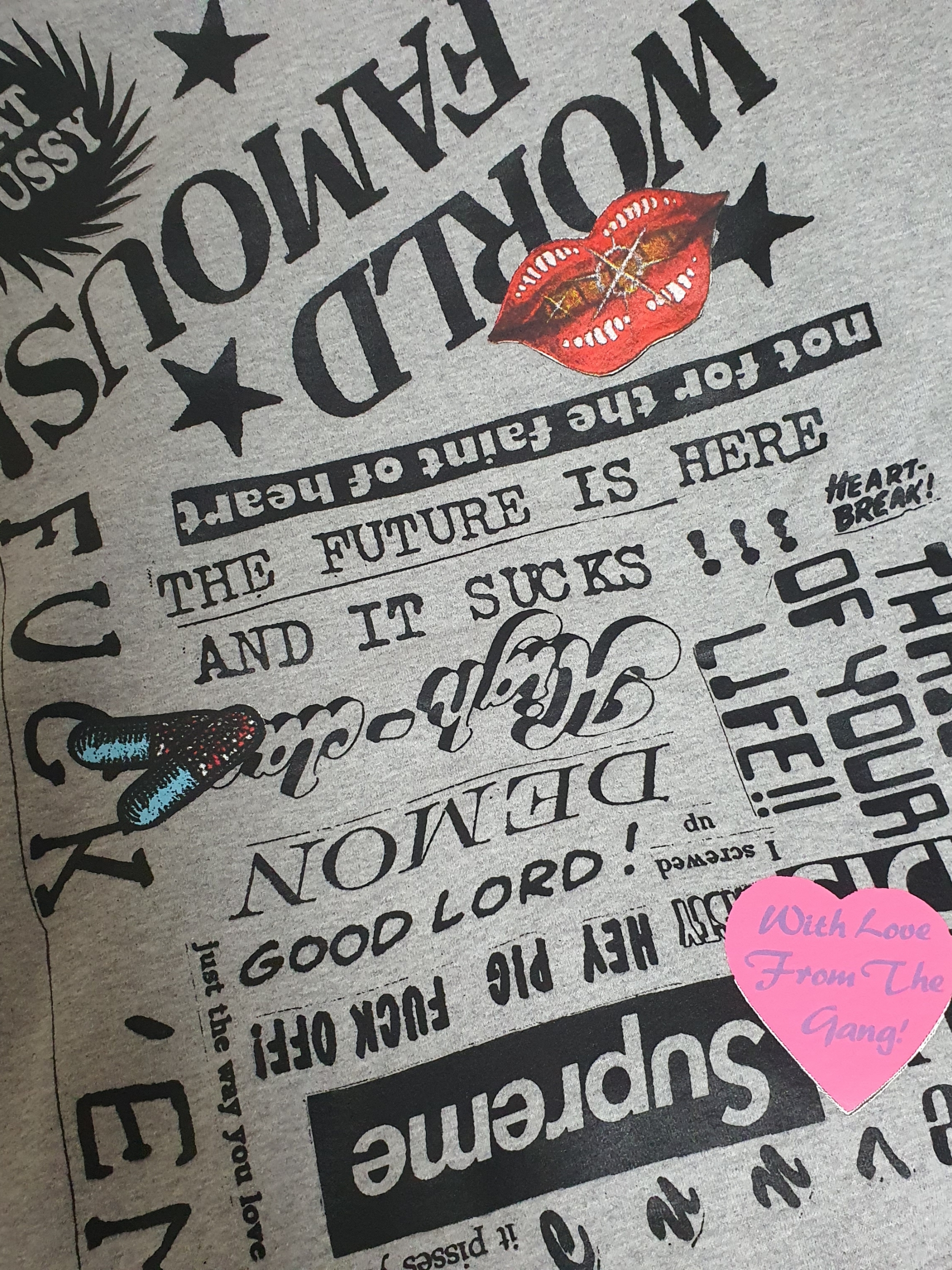 Supreme Fiend Hooded Sweatshirt Heather Grey - 23SS 착용 스타일 - 2