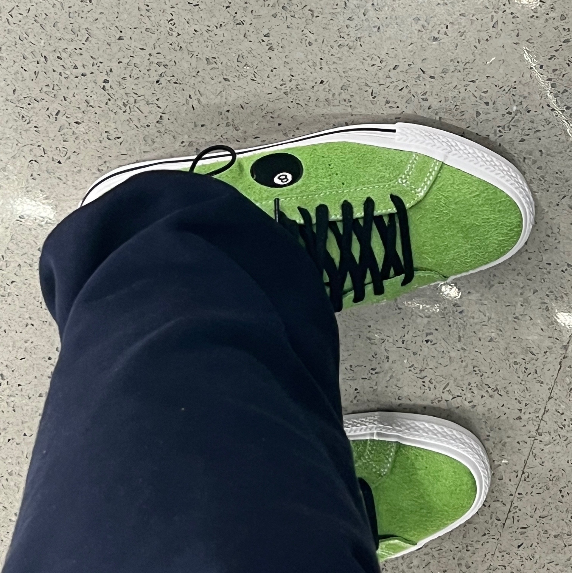 Converse x Stussy One Star Pro Ox 8 Ball Green 착용 스타일