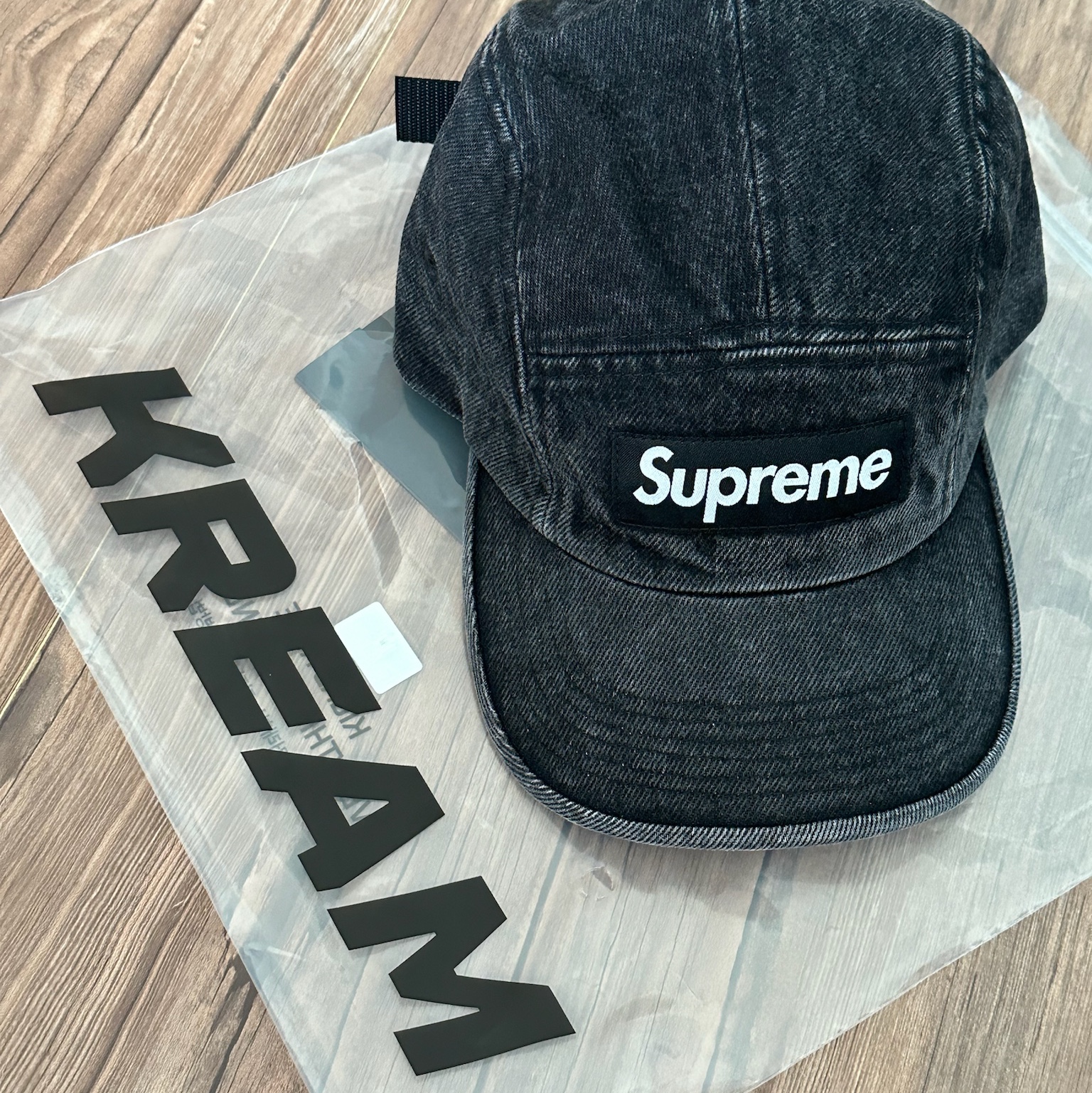 Supreme Denim Camp Cap Black - 24SS 착용 스타일