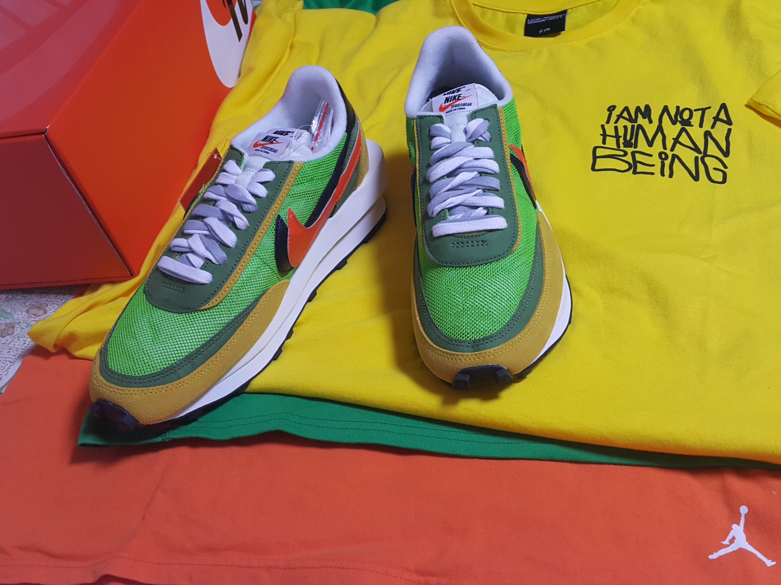 Nike x Sacai LDWaffle Green Multi 착용 스타일
