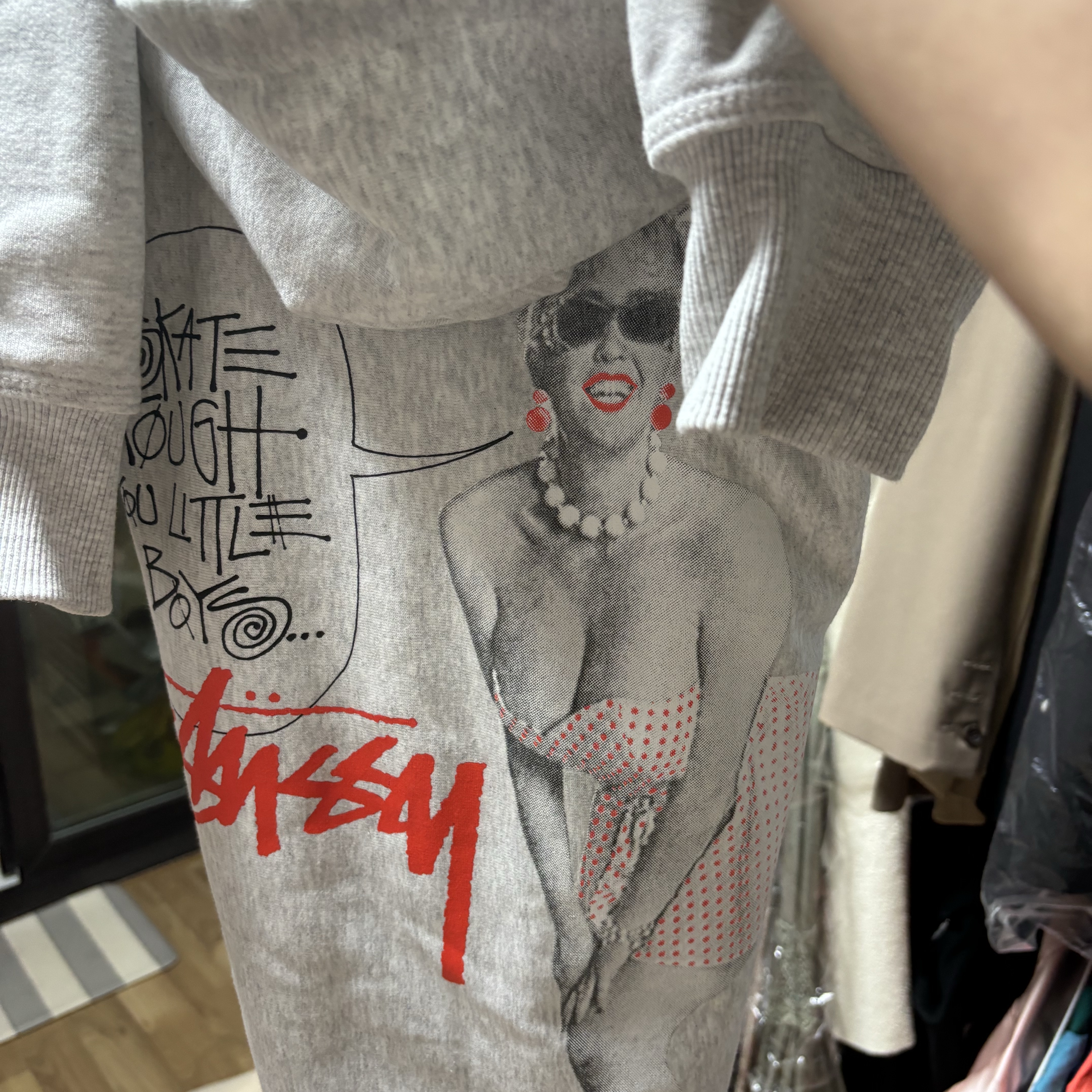 Stussy Skate Tough Zip Hoodie Ash Heather 착용 스타일