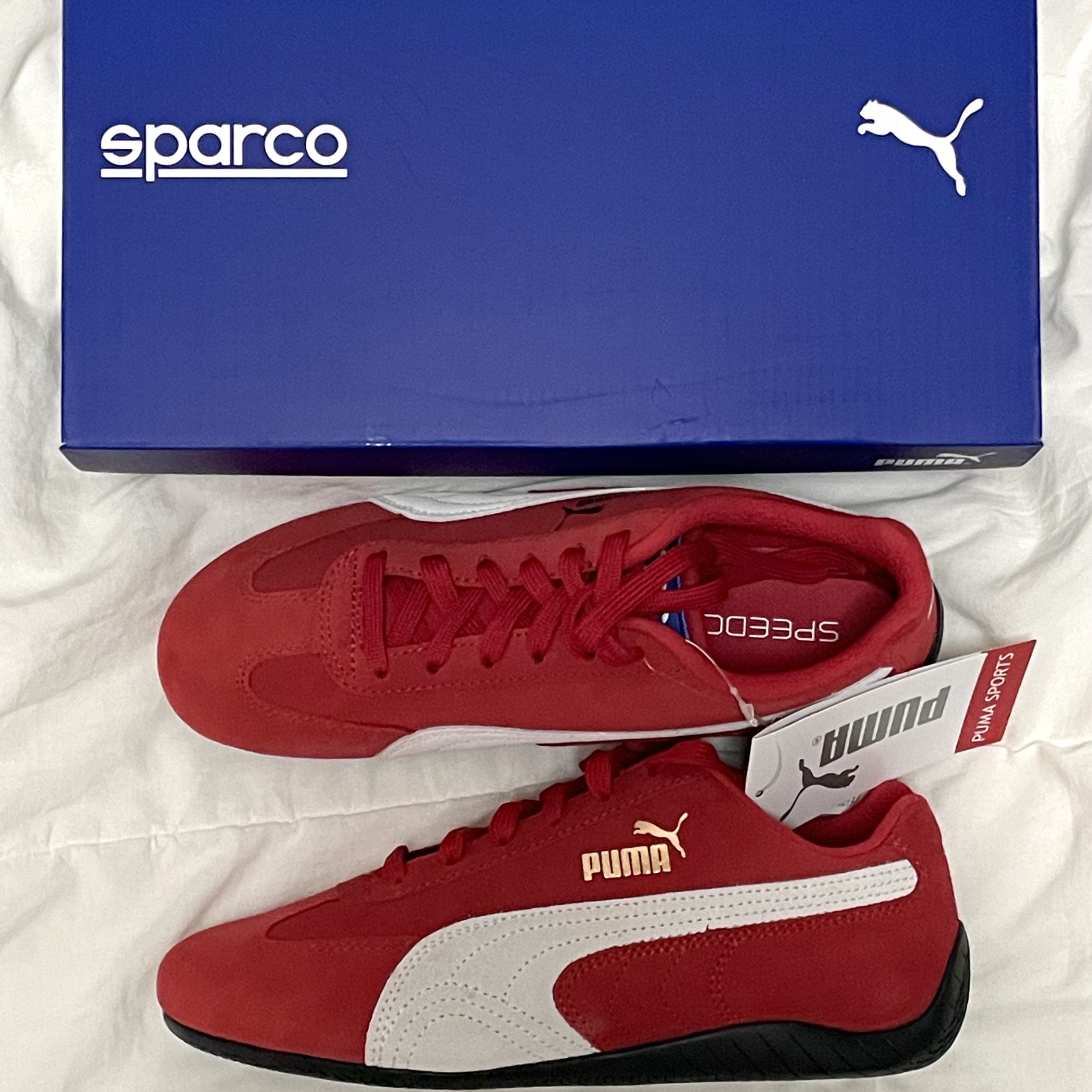 Puma Speedcat OG Sparco Ribbon Red White 착용 스타일 - 2