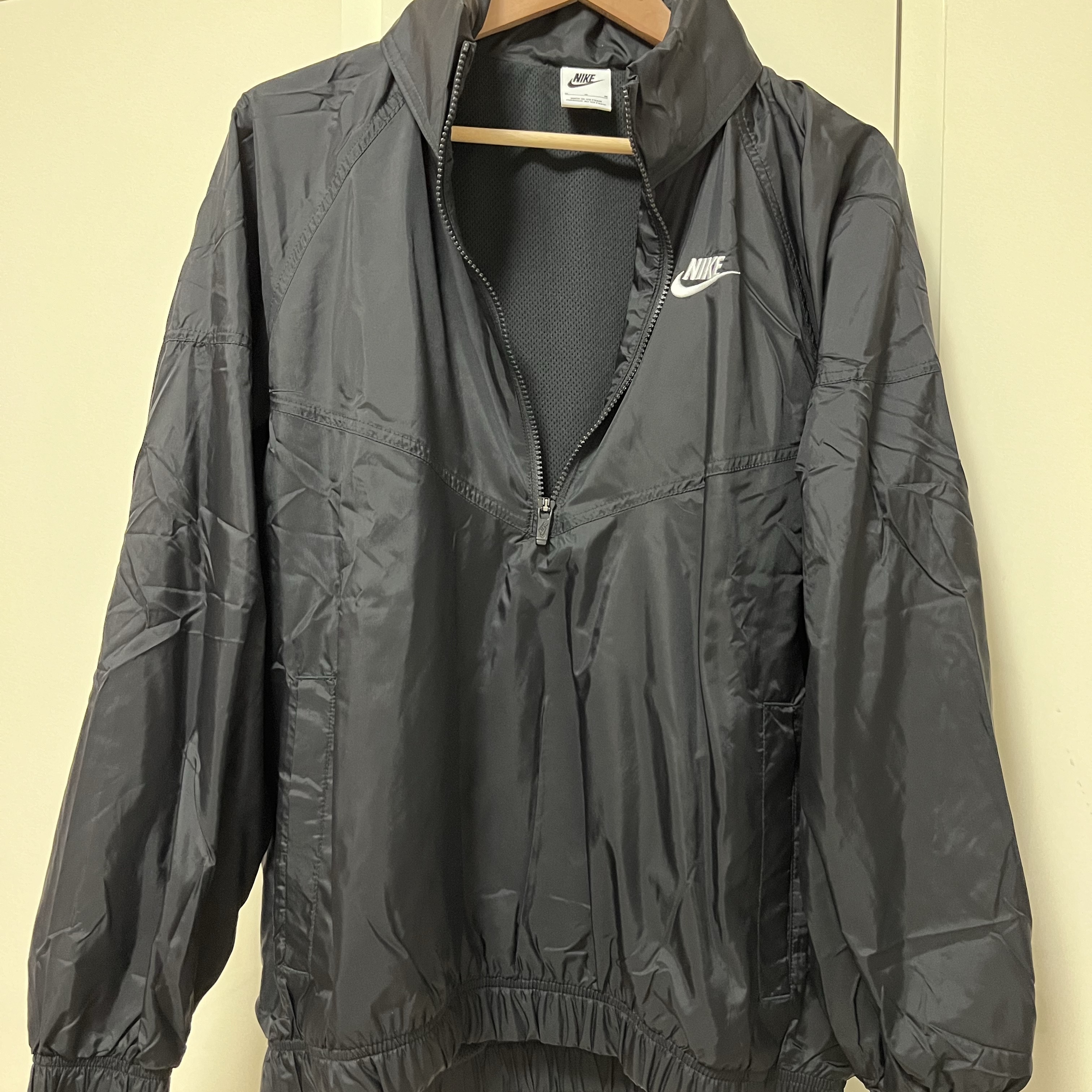 Nike NSW Unlined Woven Windrunner Anorak Jacket Black - Asia 착용 스타일