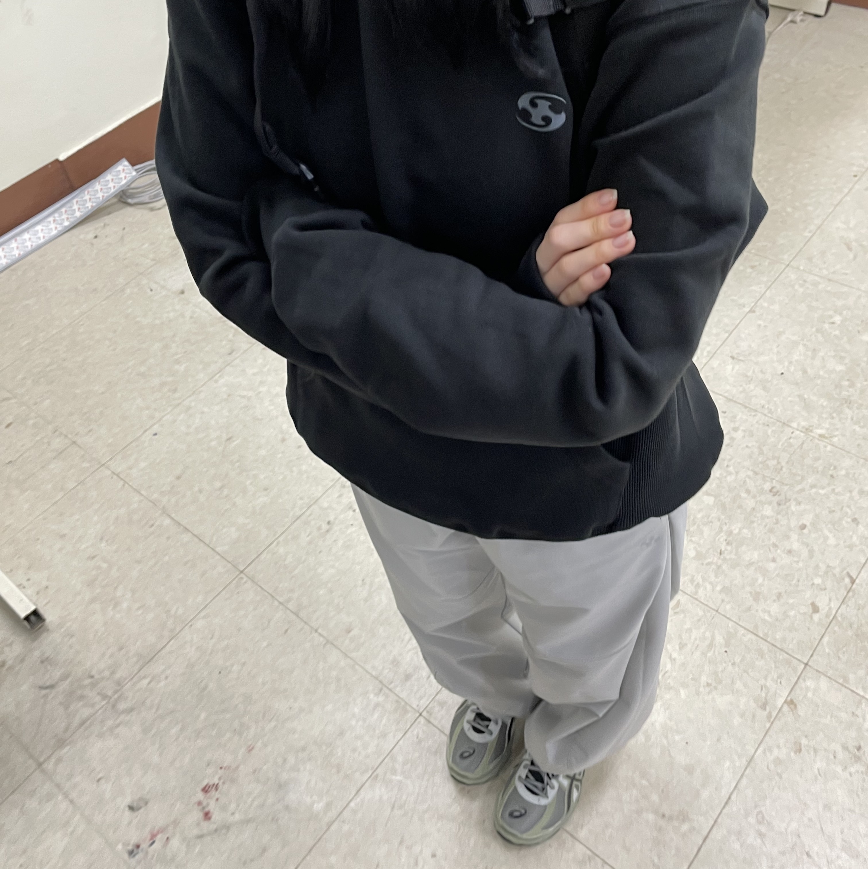 (W) Mischief Rhombus Blur T-Shirt Basic Melange Grey, Aeae Web Logo Mesh Cap Black 착용 스타일 - 2