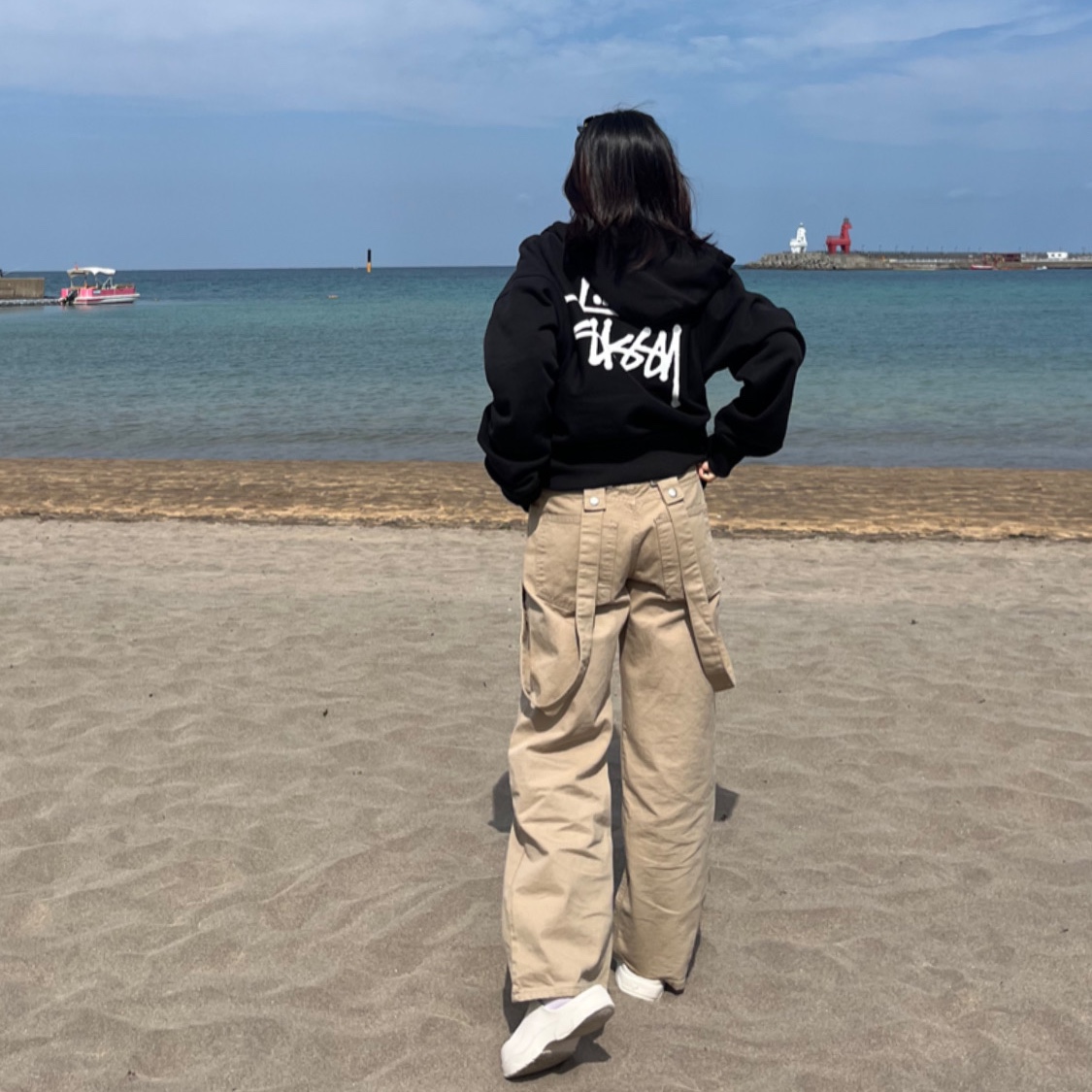 Stussy Basic Stussy Hoodie Black 2023 착용 스타일 - 2