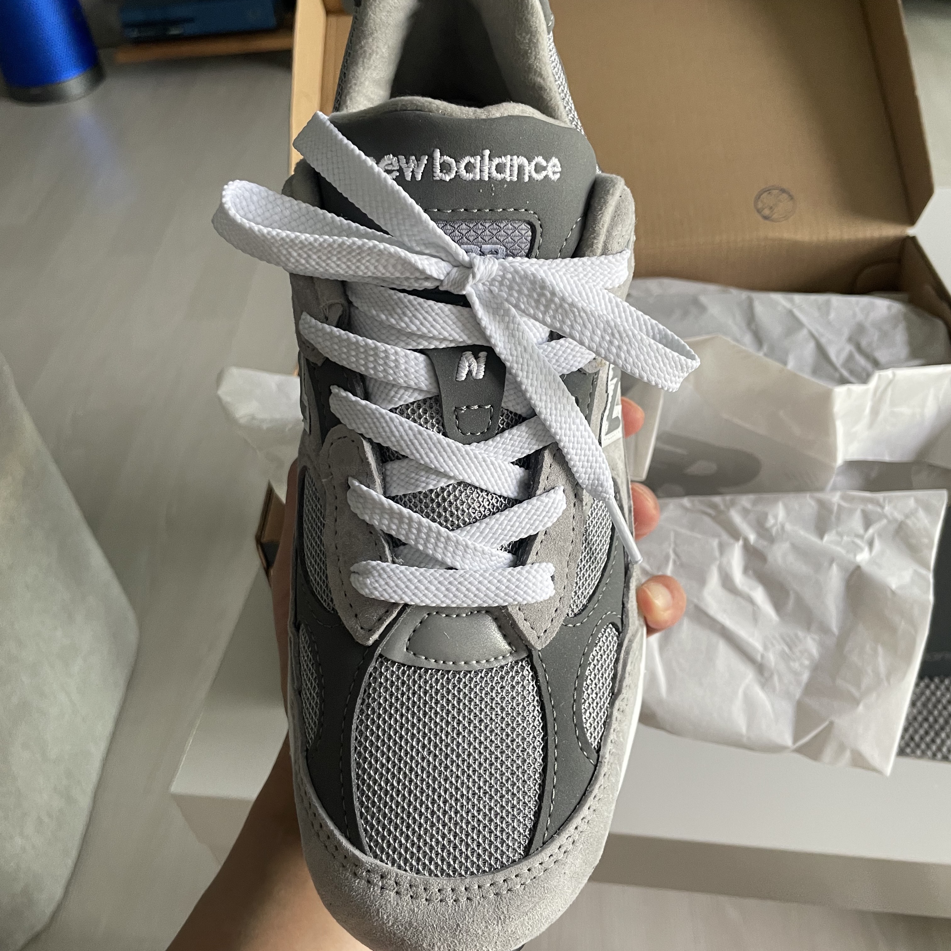 New Balance 992 Made in USA Grey - D Standard 착용 스타일 - 2