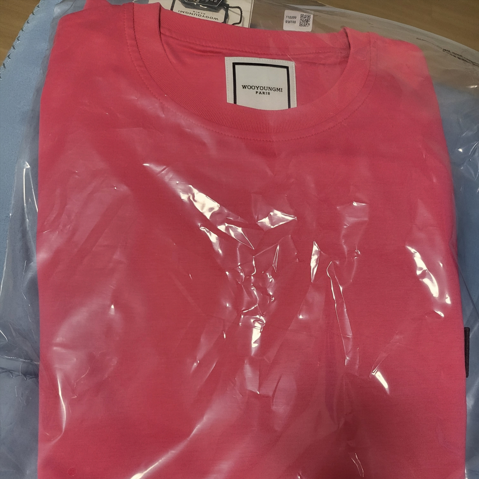 Wooyoungmi Cotton Back Logo T-Shirt Pink - 23SS 착용 스타일