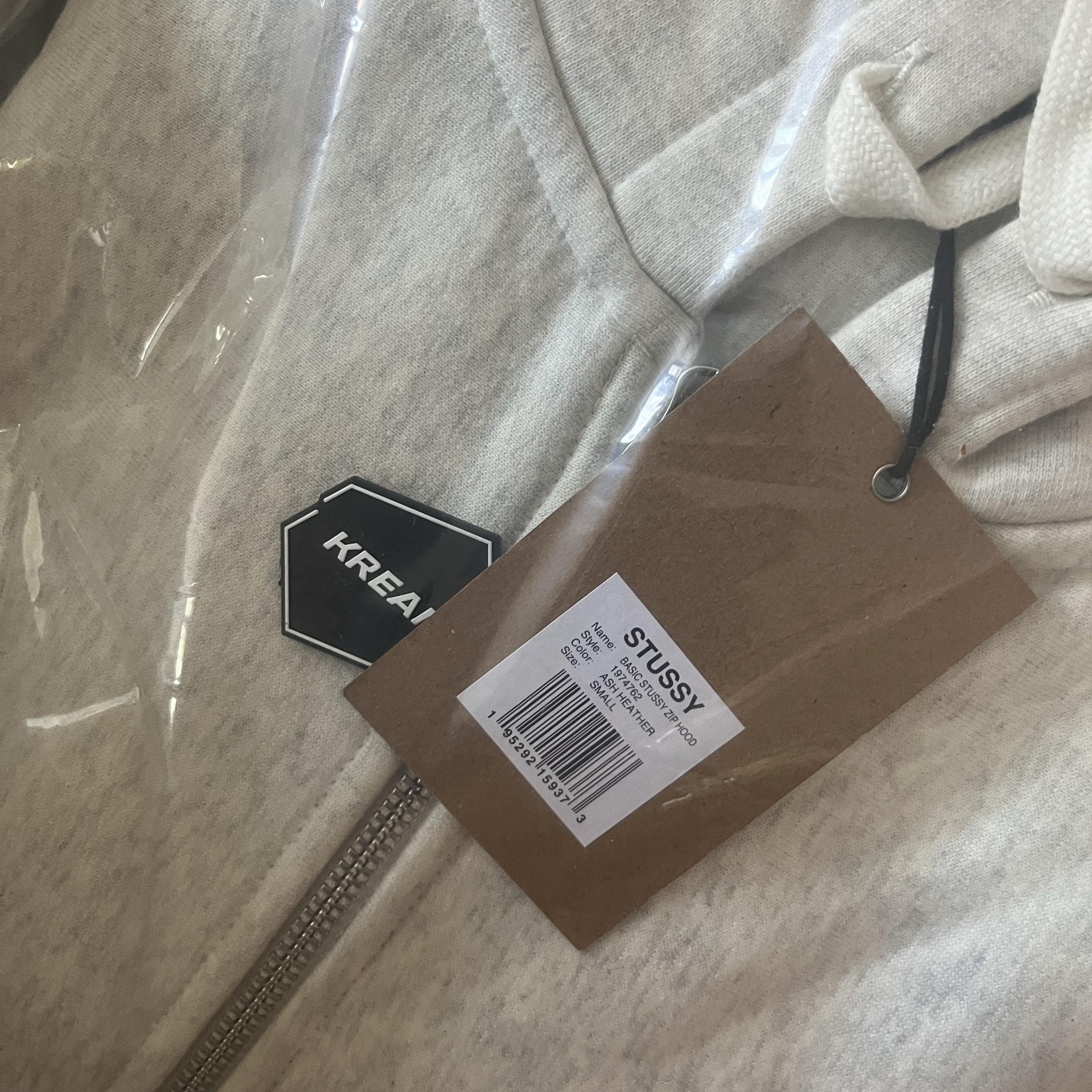 Stussy Basic Stussy Zip Hoodie Ash Heather 2022 착용 스타일