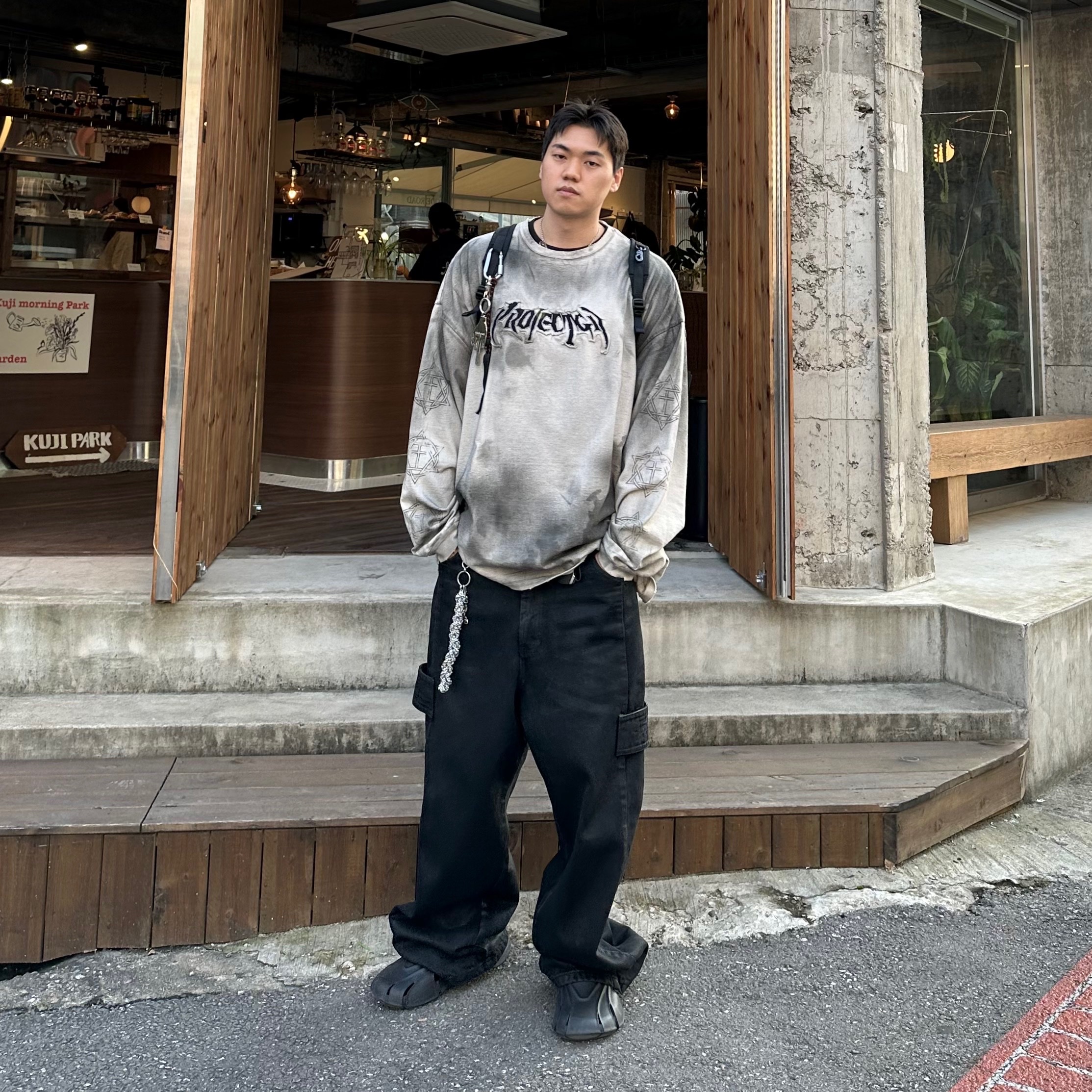 Project G/R Furious Logo Applique L/S T-Shirt Grey - 10 Corso Como Exclusive 착용 스타일 - 4
