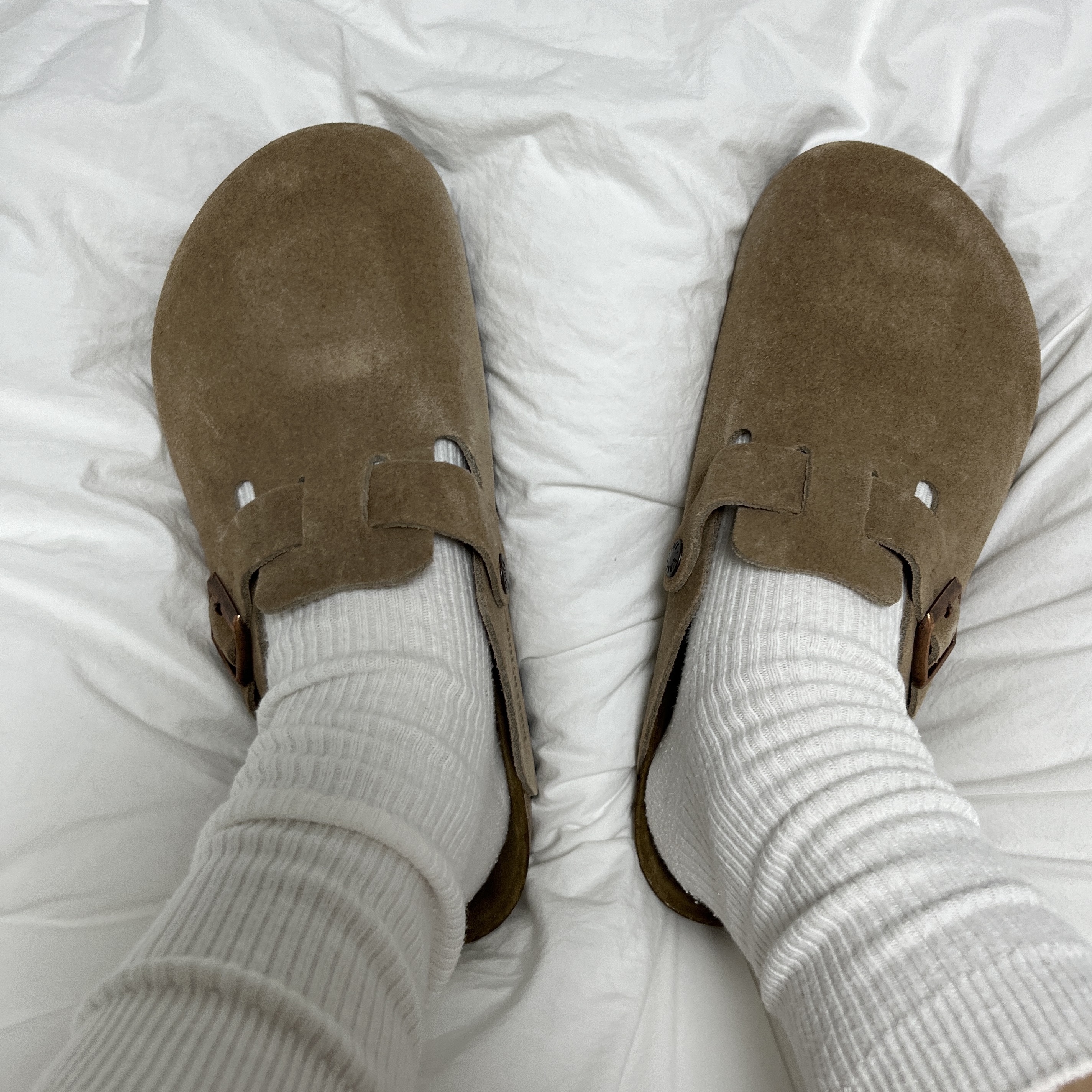 Birkenstock Boston Soft Footbed Taupe - Regular 착용 스타일 - 3