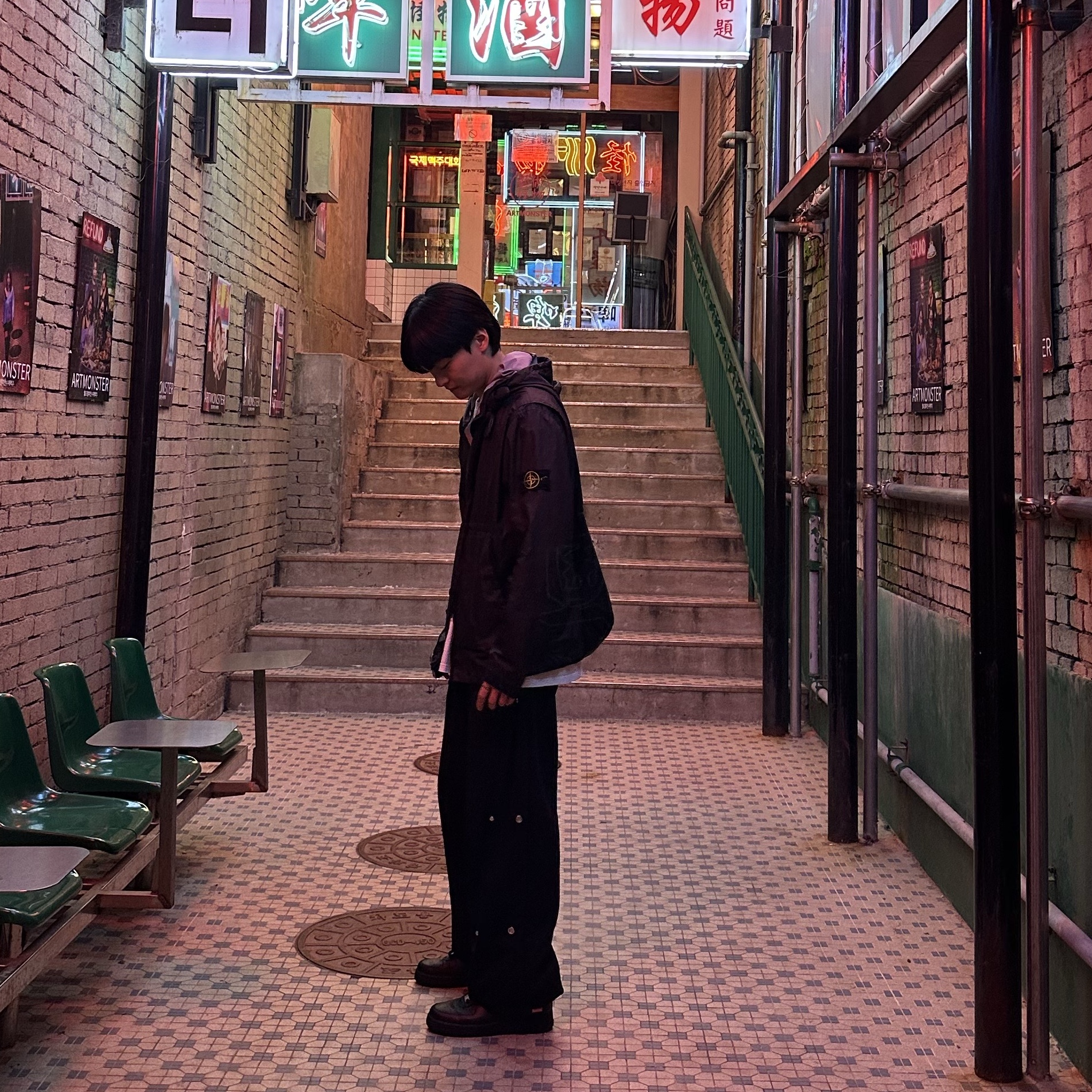 Nike x Supreme Air Force 1 Low Black, Stone Island 40523 Membrana 3L TC Jacket Black - 21SS 착용 스타일