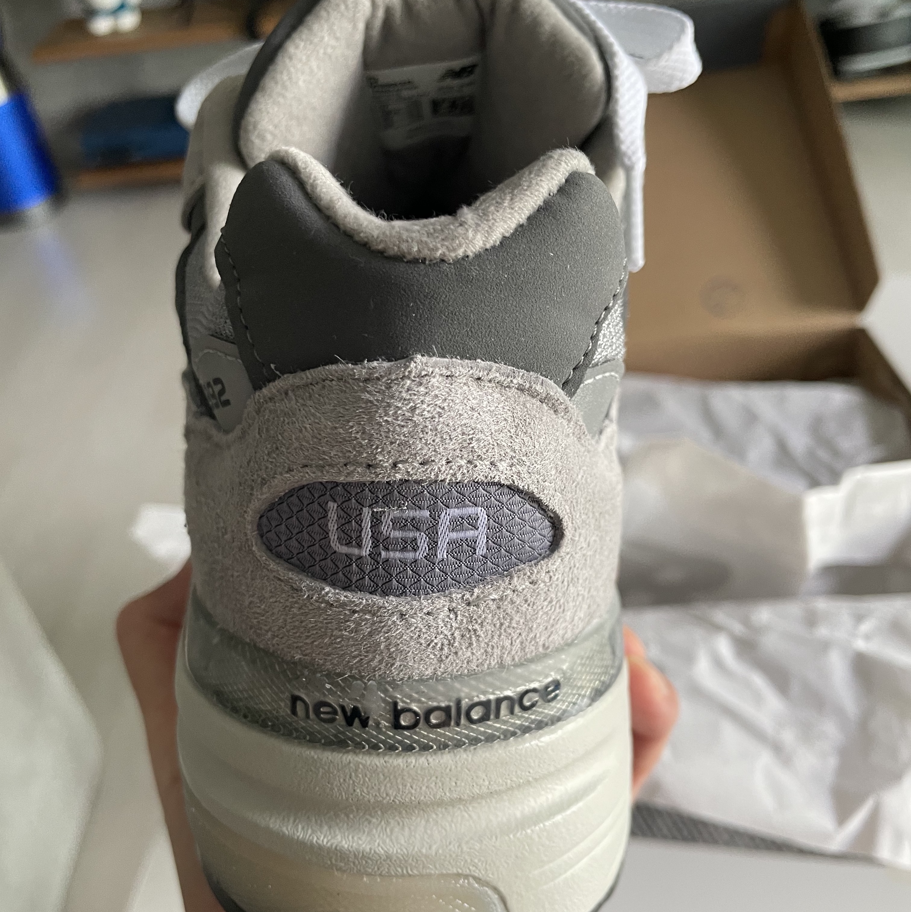 New Balance 992 Made in USA Grey - D Standard 착용 스타일 - 1