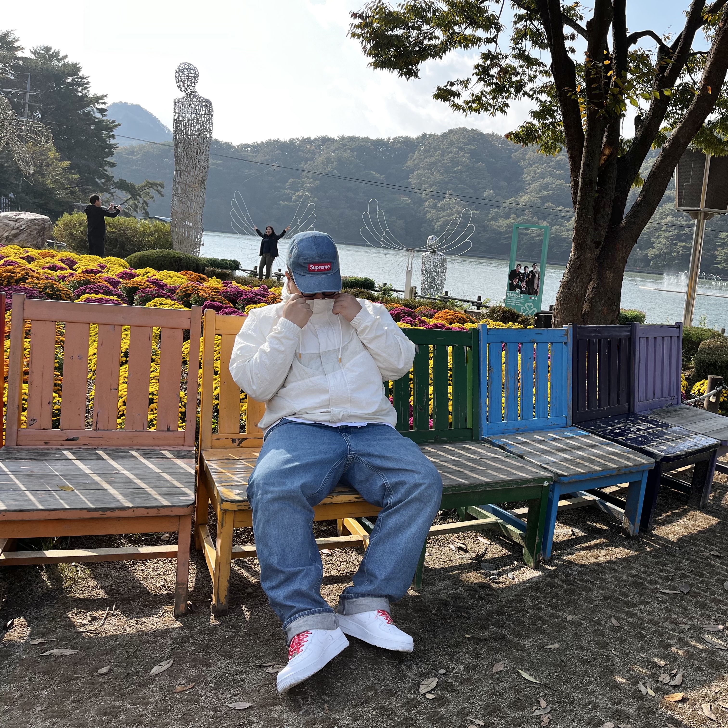 Supreme Washed Chino Twill Camp Cap Denim - 22FW, Nike x Supreme Air Force 1 Low White 착용 스타일