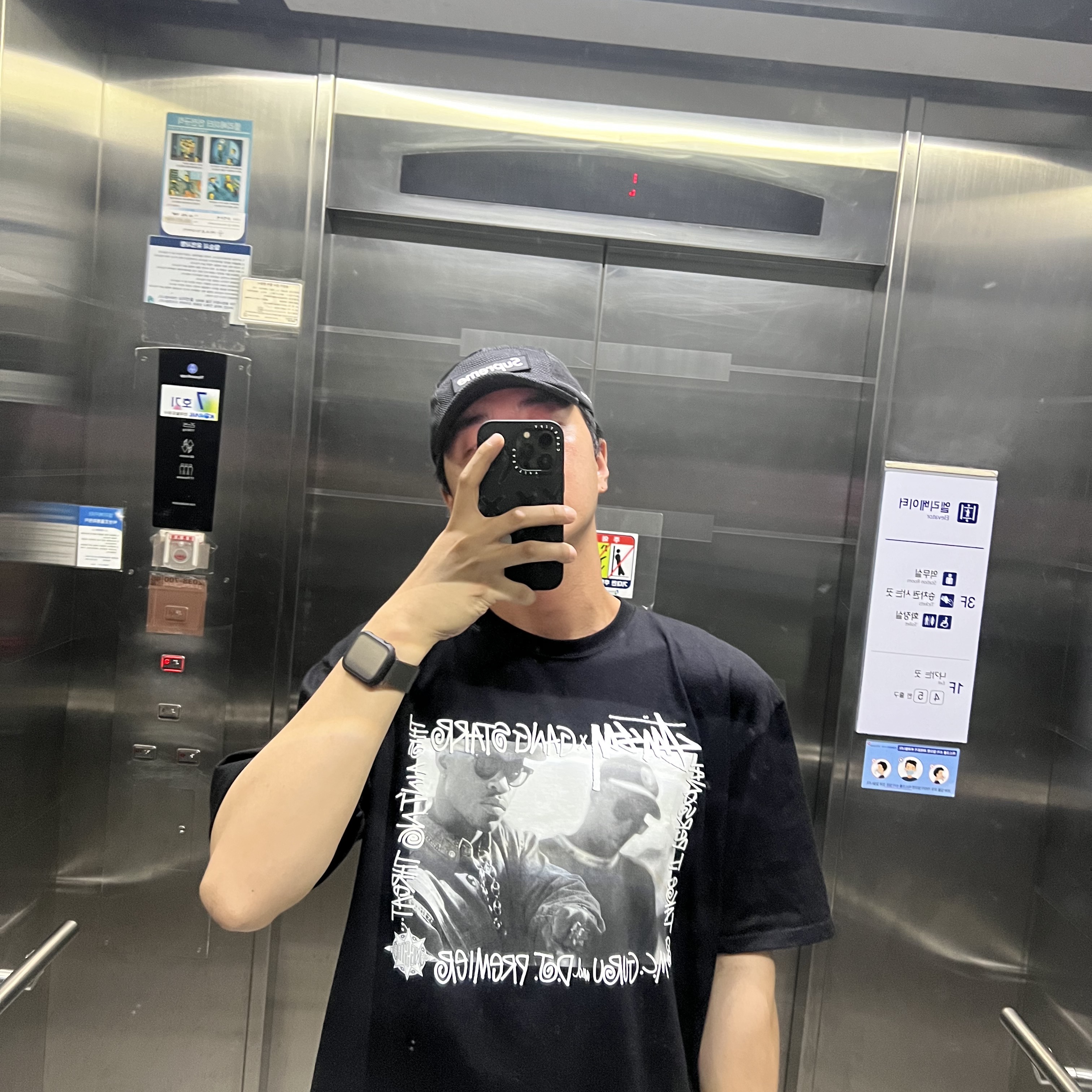 Supreme Mesh Cordura Camp Cap Black - 23SS 착용 스타일