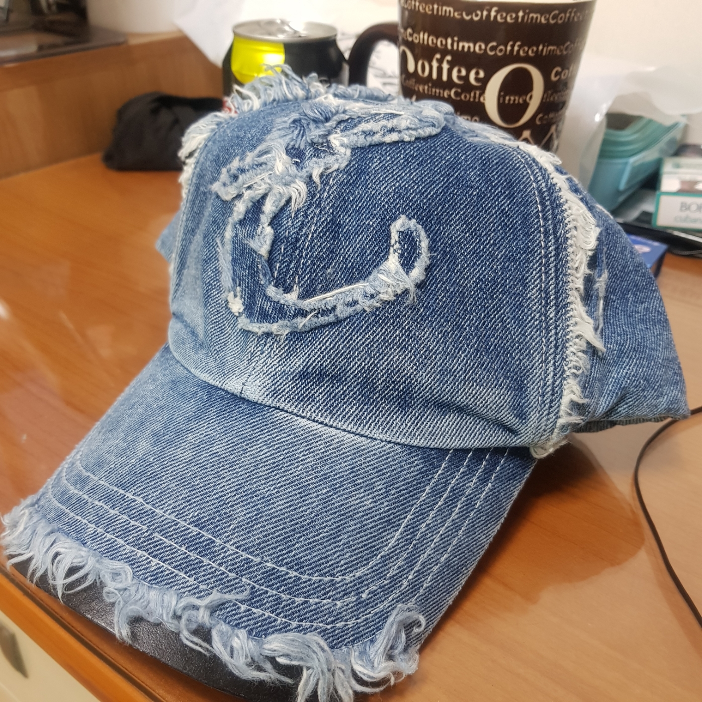 [KREAM 단독] Etce Damaged Denim Cap Blue 착용 스타일