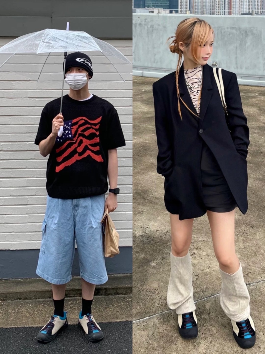 (W) Adidas x Sporty & Rich Long Sleeve Football Jersey Legend Ink - KR Sizing, (W) Adidas Adicolor Classic Firebird Track Top Black - KR Sizing 착용 스타일 - 3