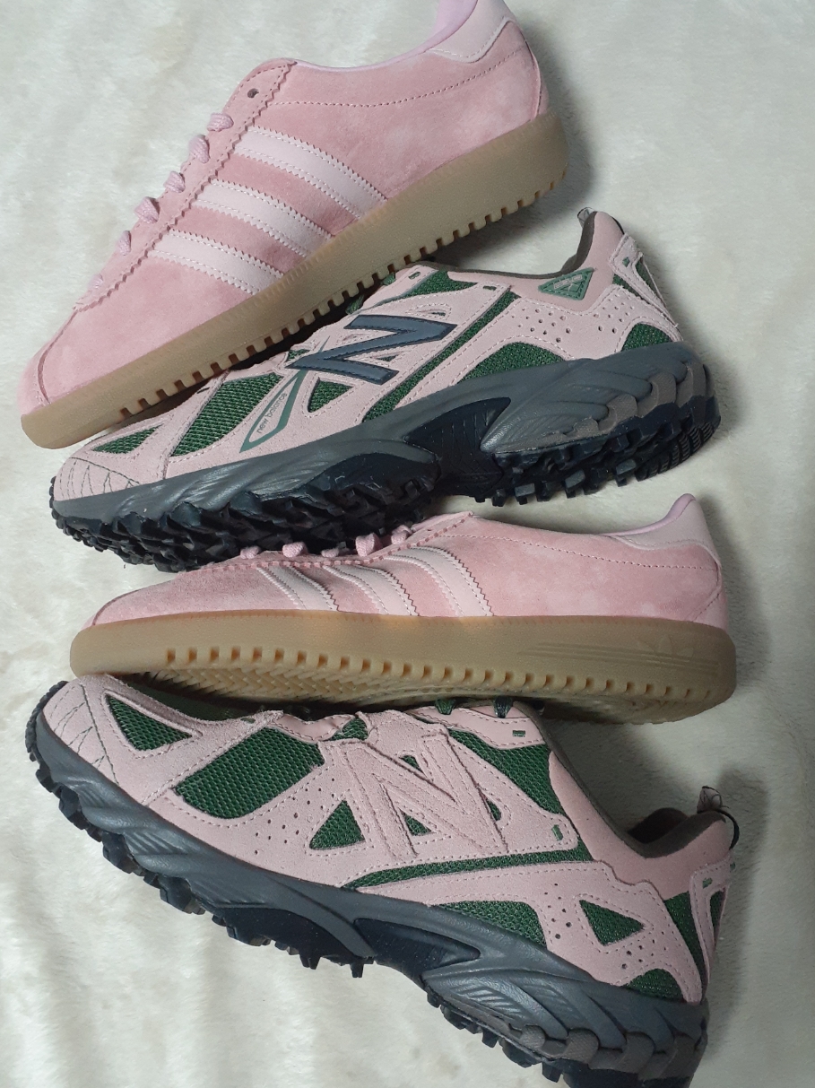 New Balance ML610T Pink Moon - D Standard, Adidas Bermuda Glow Pink 착용 스타일