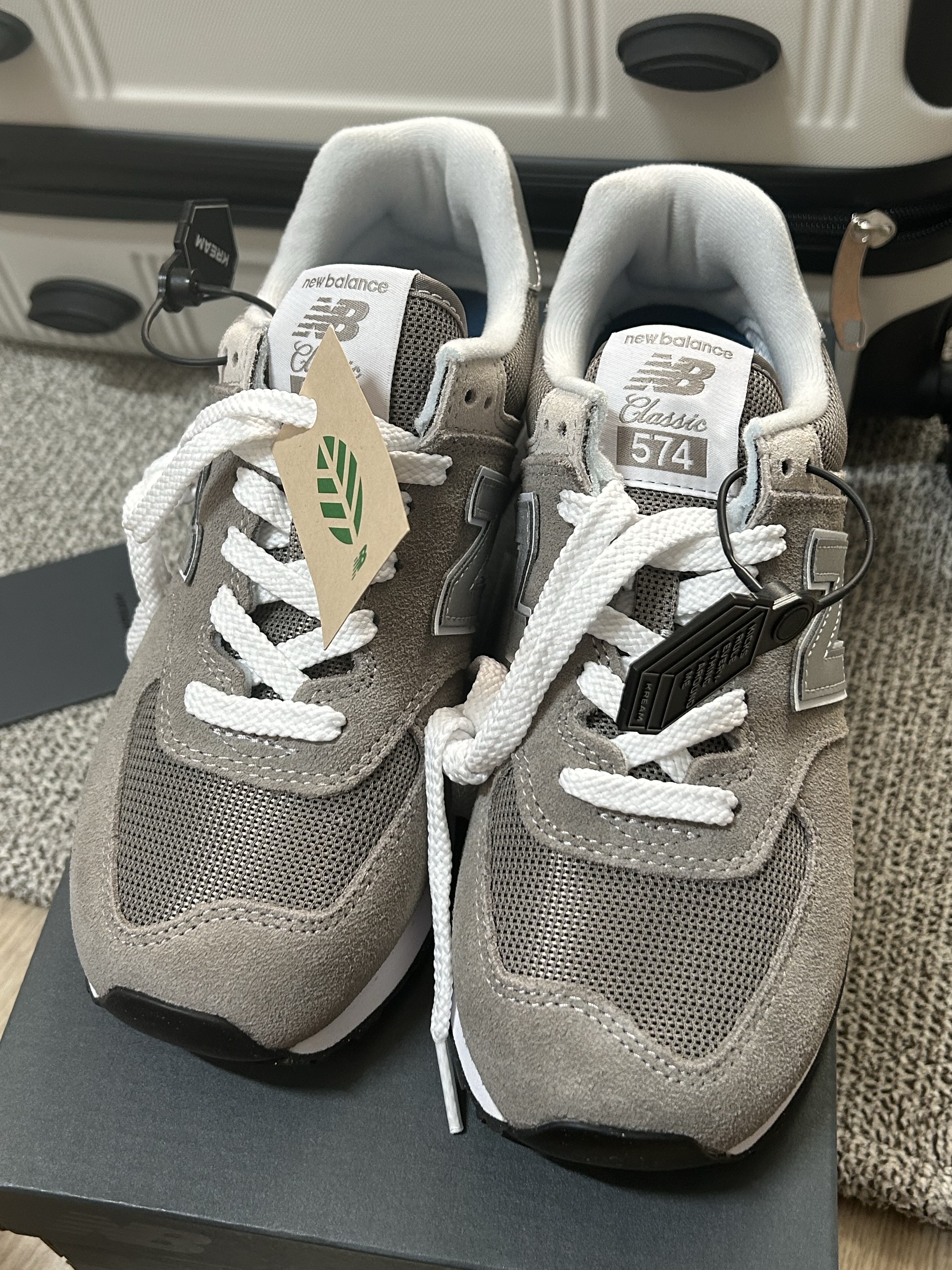 (W) New Balance 574 Worn By Anyone Grey - B Standard 착용 스타일
