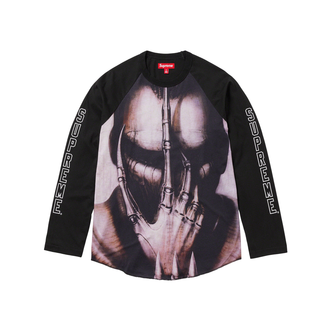 Supreme H.R. Giger Raglan L/S Top Black - 23FW 상세 이미지 1