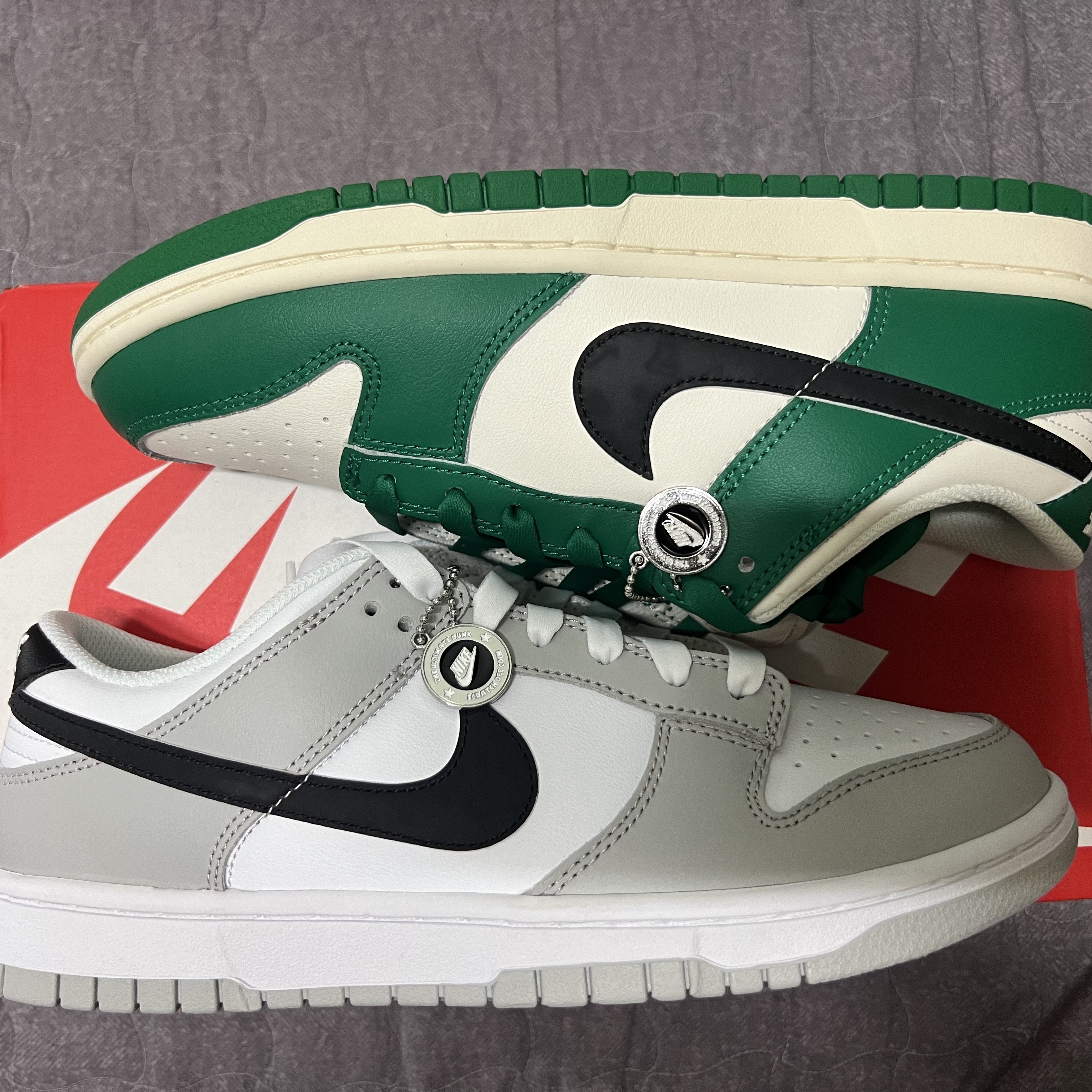 Nike Dunk Low Retro SE Jackpot Malachite, Nike Dunk Low Retro SE Jackpot Grey Fog 착용 스타일 - 3