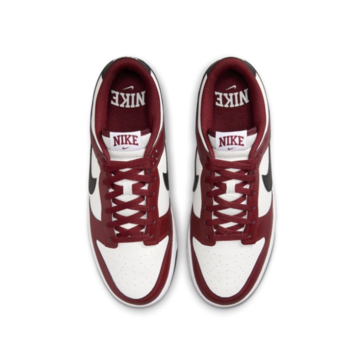 (W) Nike Dunk Low Retro PRM Team Red and White, Nike Dunk Low Retro PRM University Red Black 착용 스타일 - 4