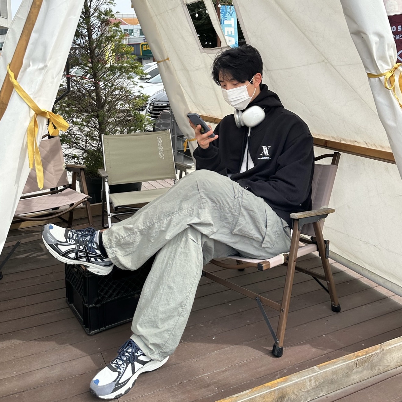Asics Gel-Venture 6 SPS Glacier Grey 착용 스타일 - 1