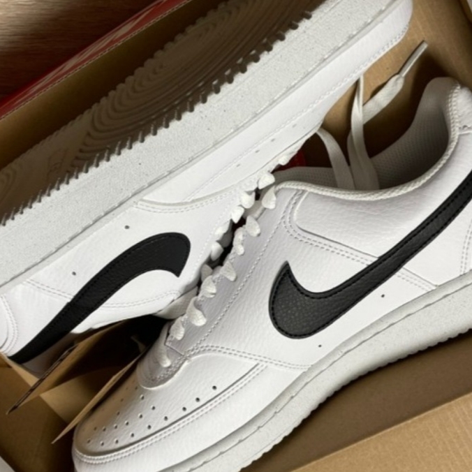 Nike Court Vision Low Next Nature White Black 착용 스타일