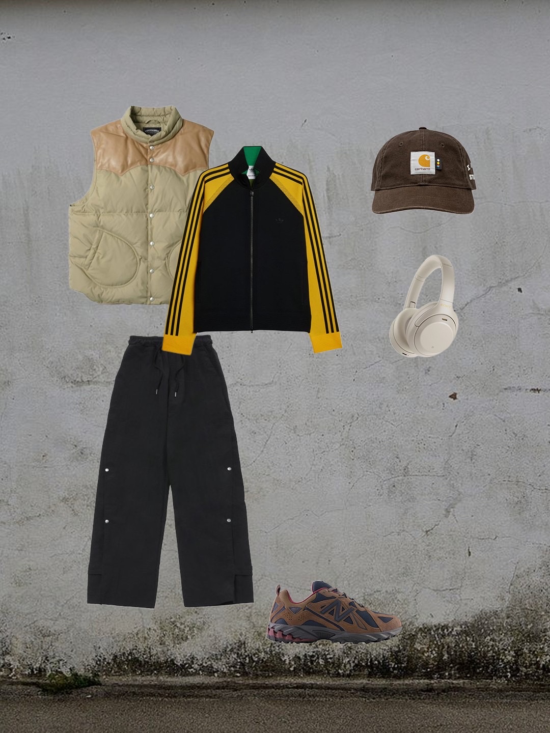 Adidas x Wales Bonner Knit Track Jacket Black - KR Sizing, New Balance ML610T Dark Mushroom - D Standard 착용 스타일 - 2